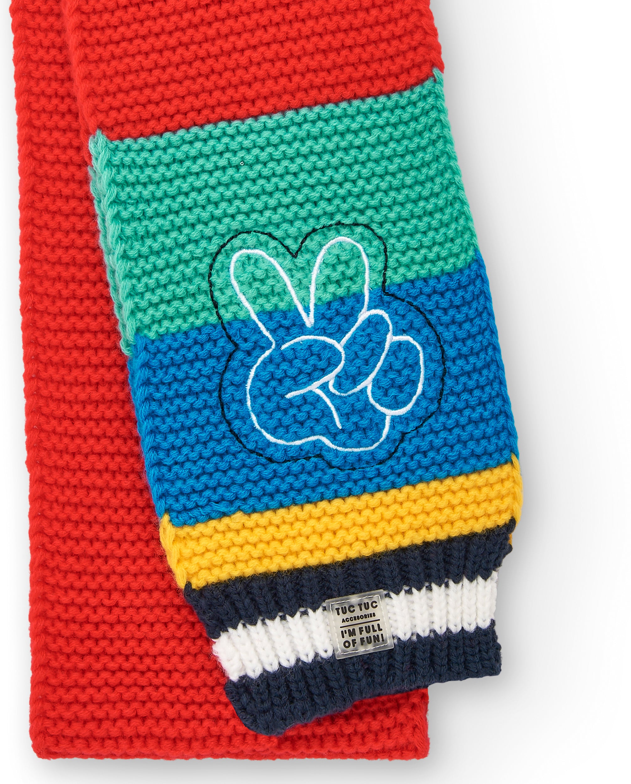 Bufanda niño en colores vivos con diseño bordado colección Big