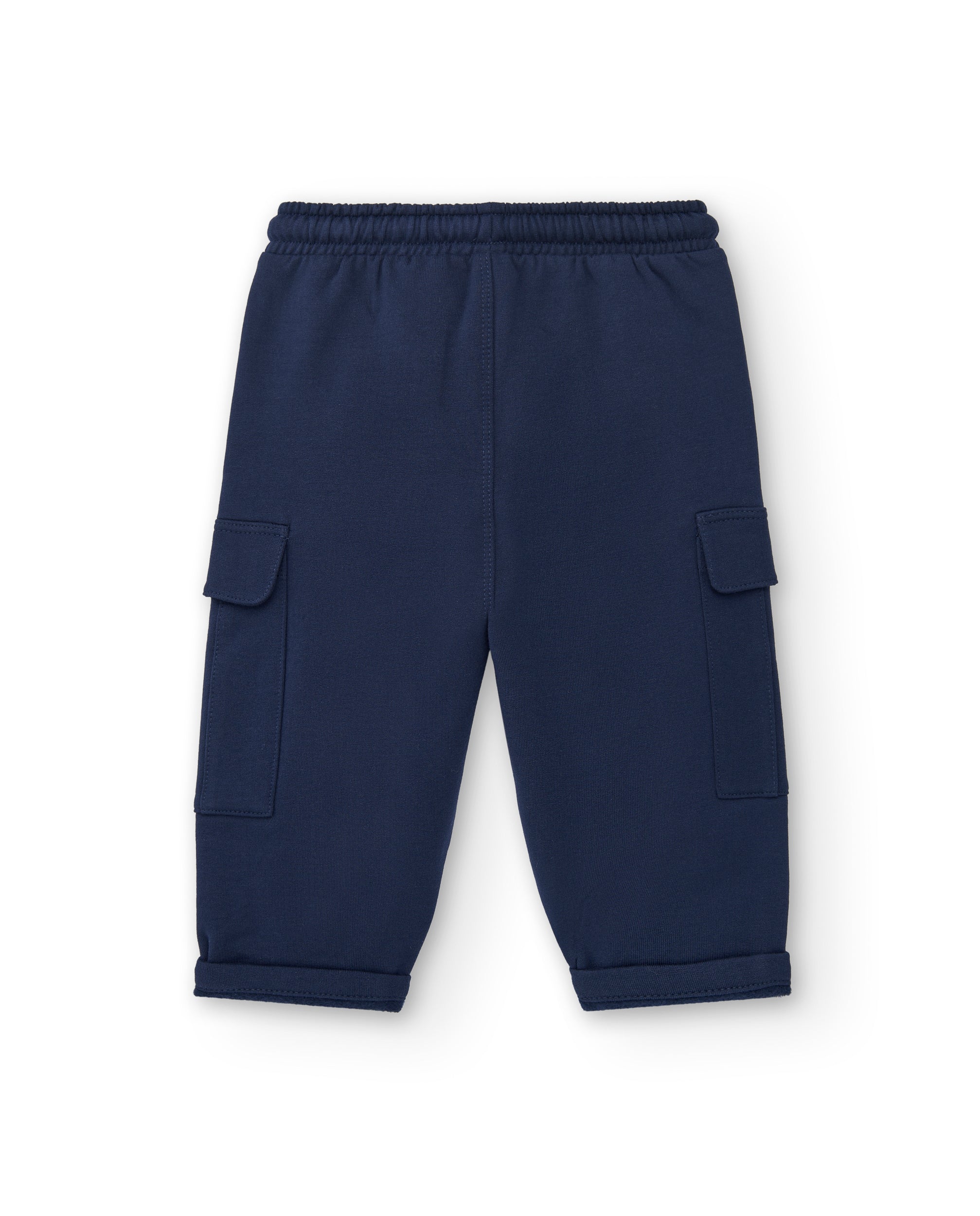 Pantalón jogger niño en azul marino con bolsillos cargo