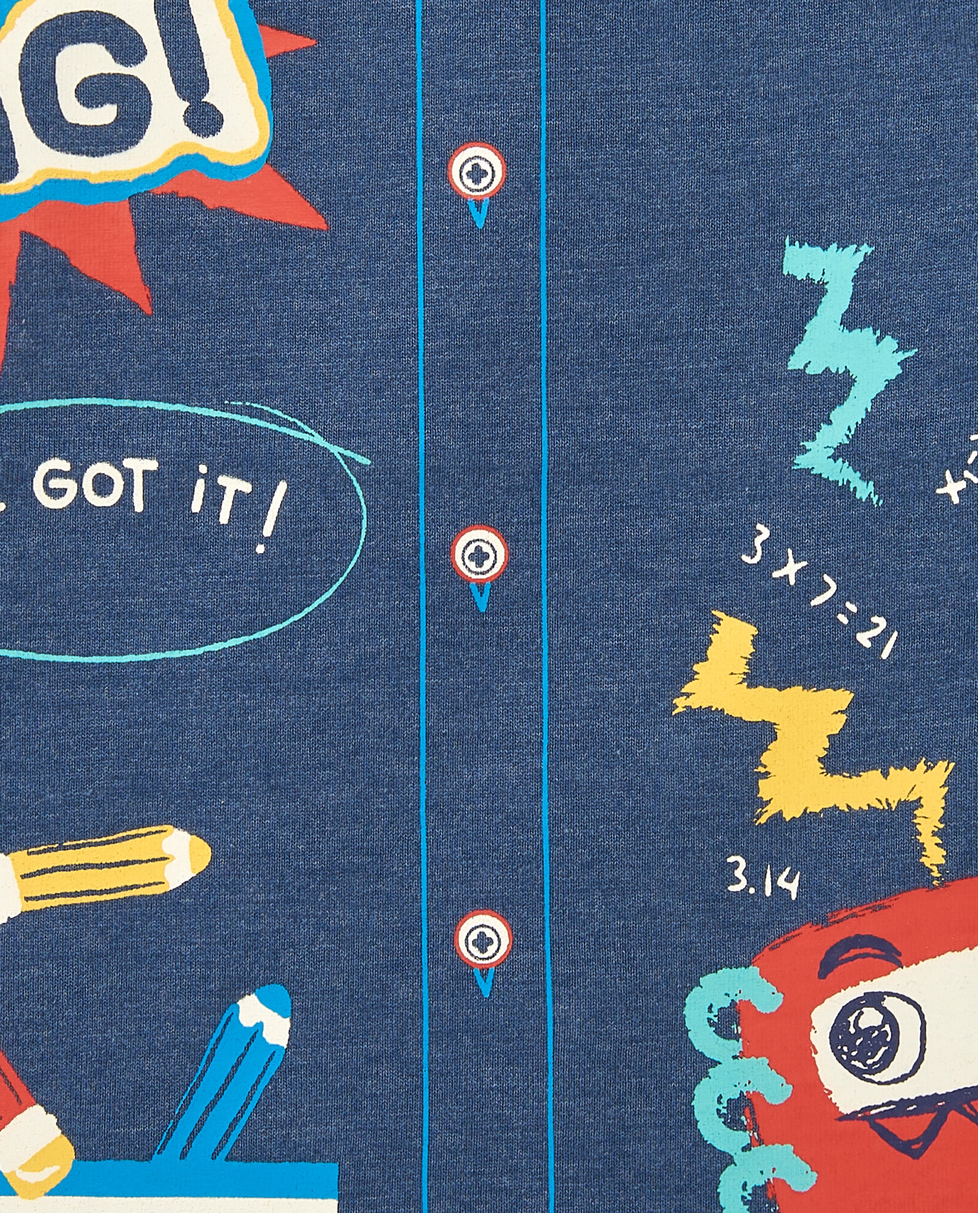 Camiseta niño en azul con estampado escolar divertido colección