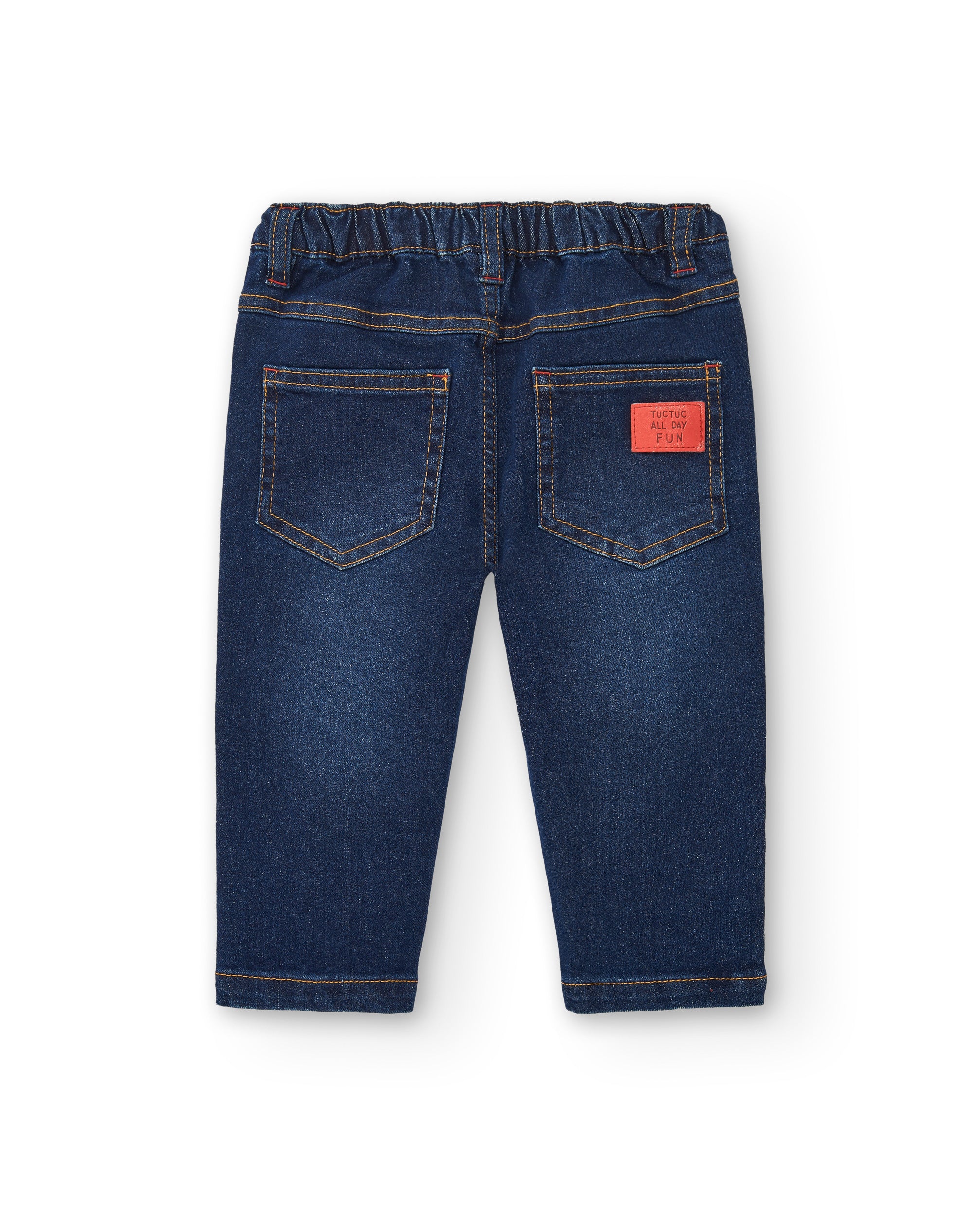 Pantalón denim niño con detalles bordados colección Big Brains