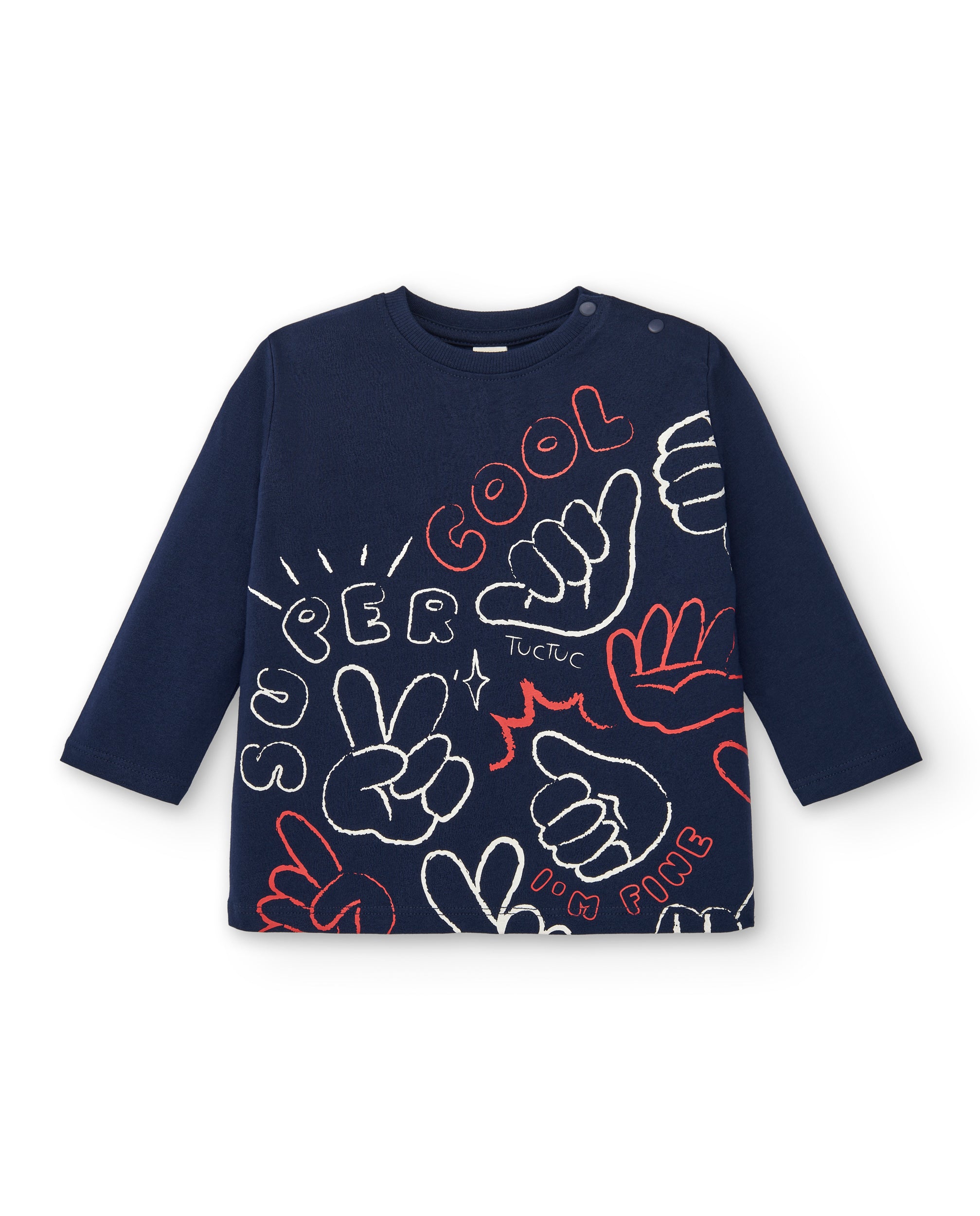 Camiseta niño en azul marino con estampado "Super Cool"
