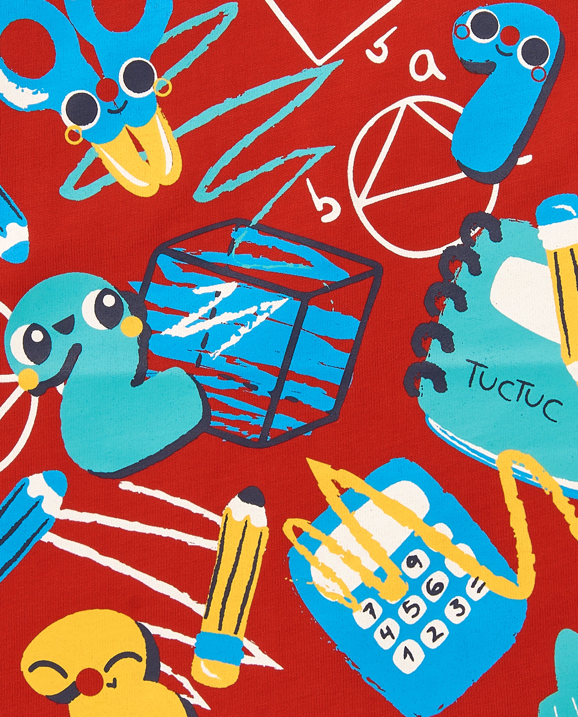 Camiseta niño en rojo con estampado escolar divertido colección