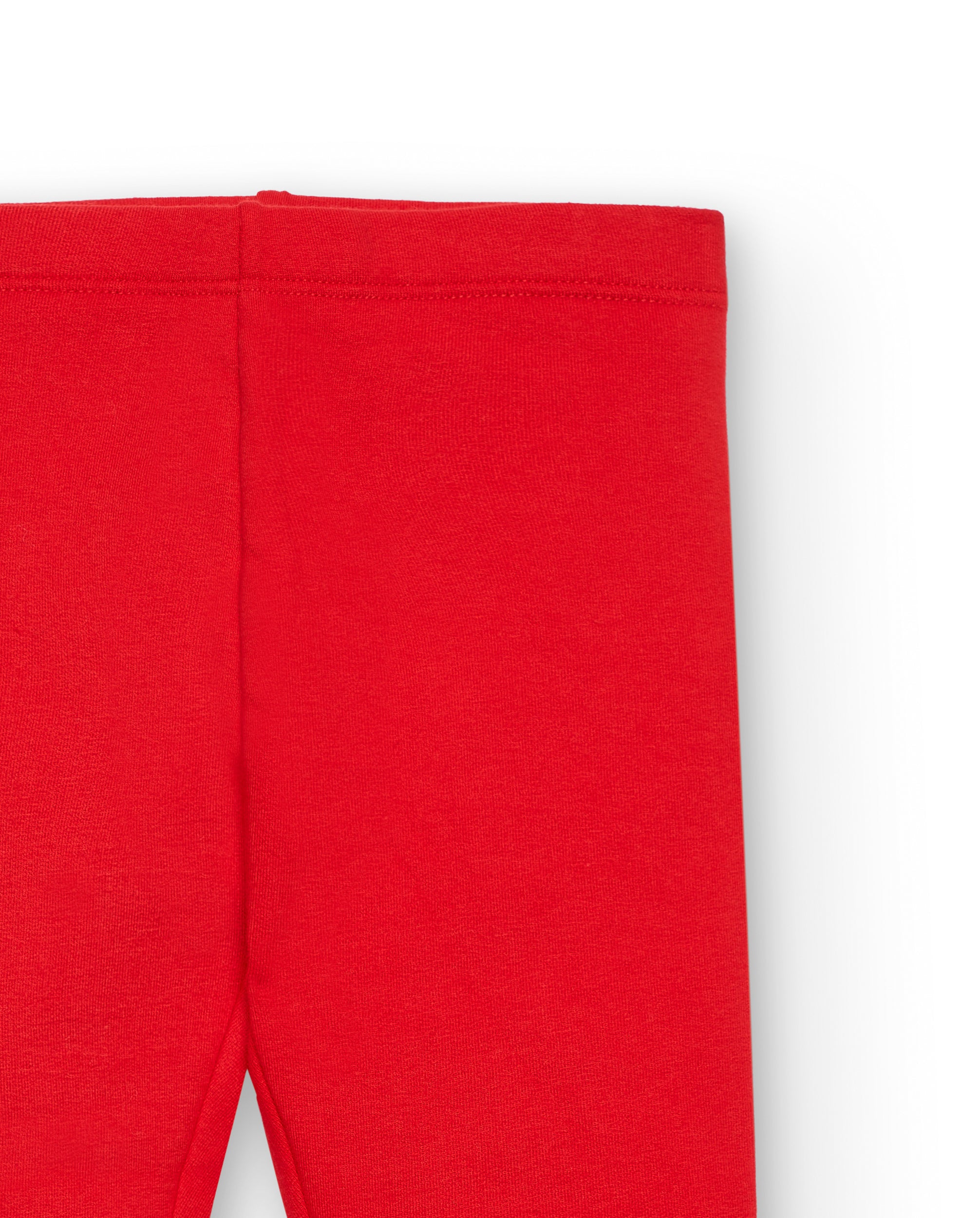 Leggings niña en rojo con estampado de corazón colorido