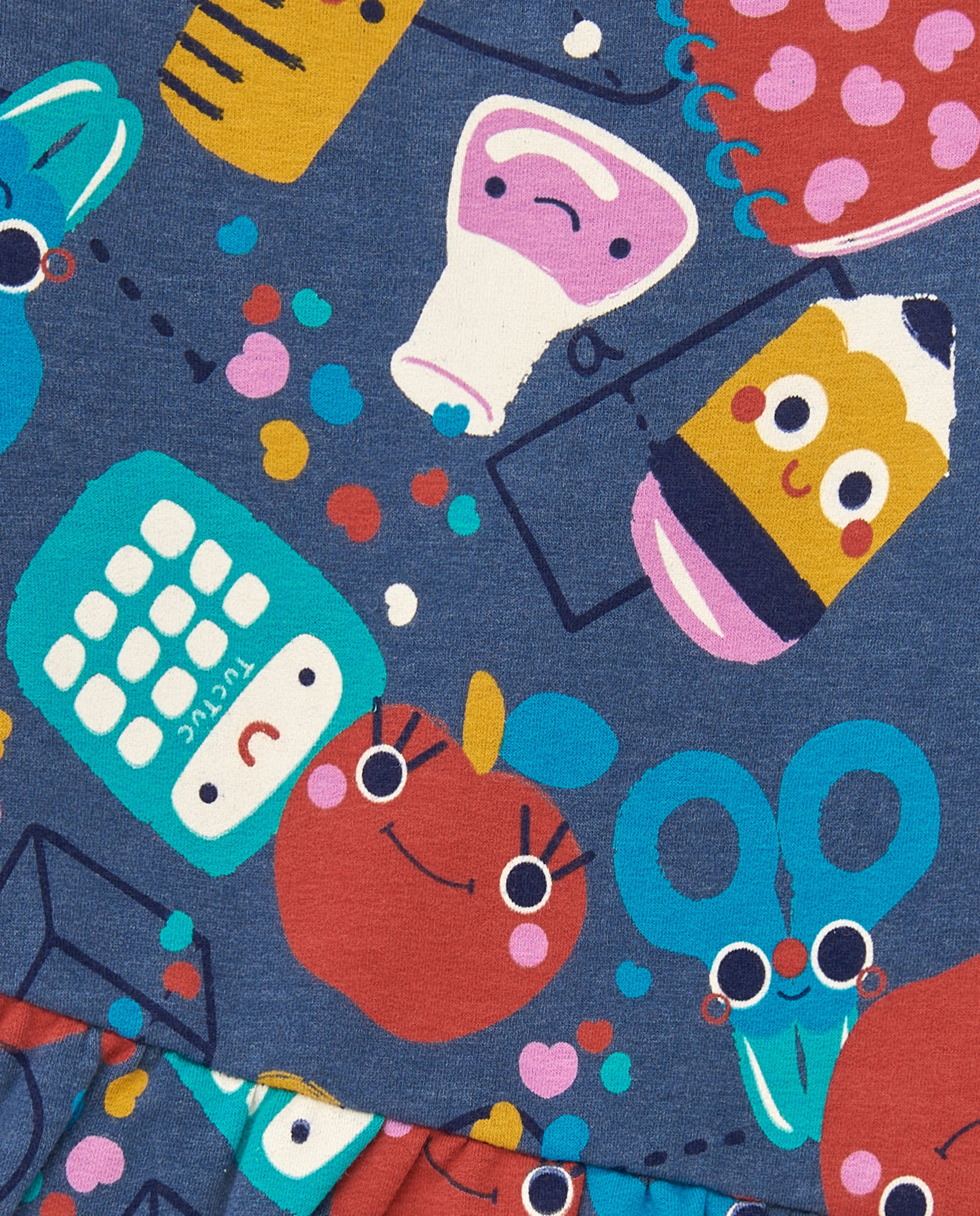 Vestido para niña en azul con estampado divertido colección Big