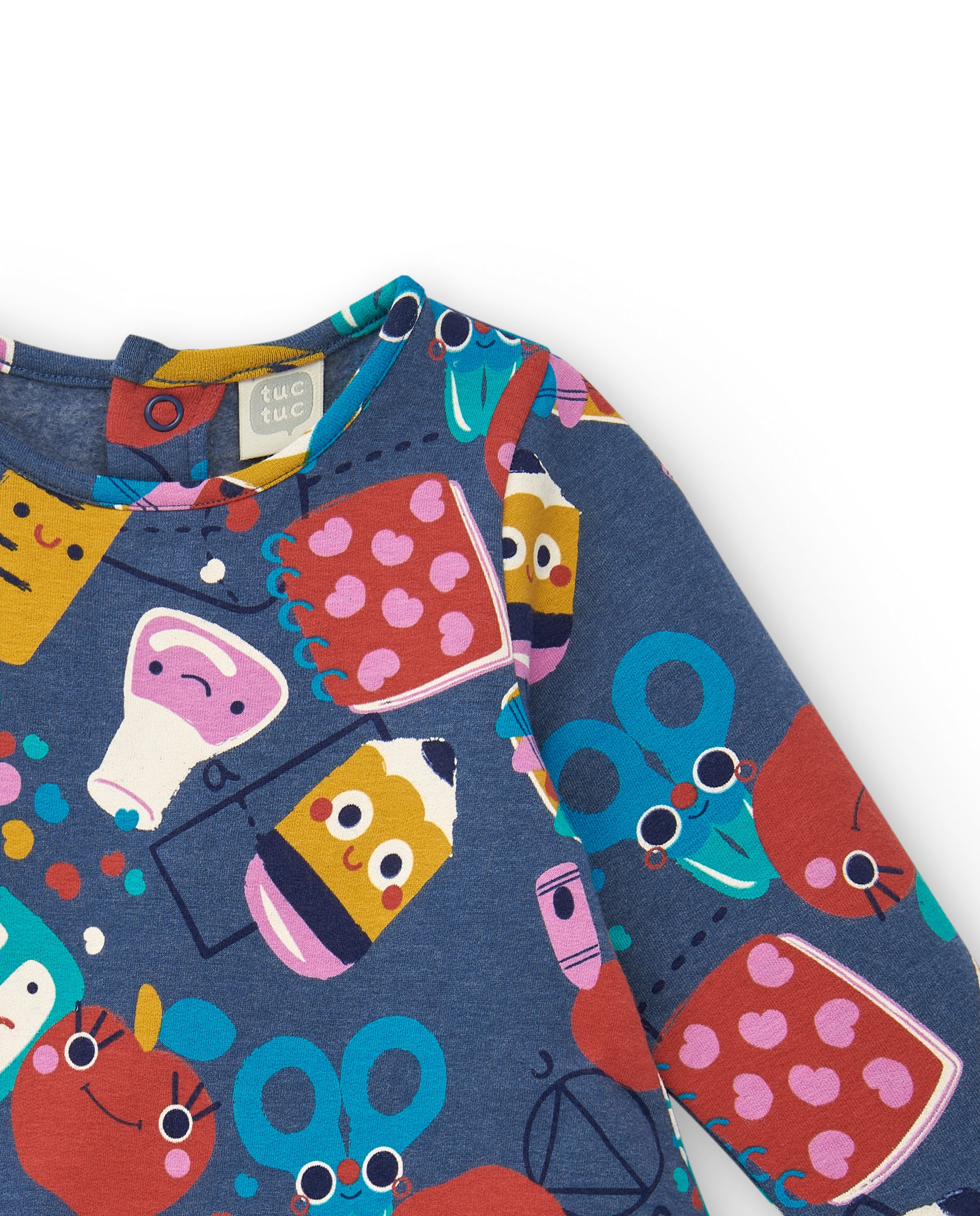 Vestido para niña en azul con estampado divertido colección Big