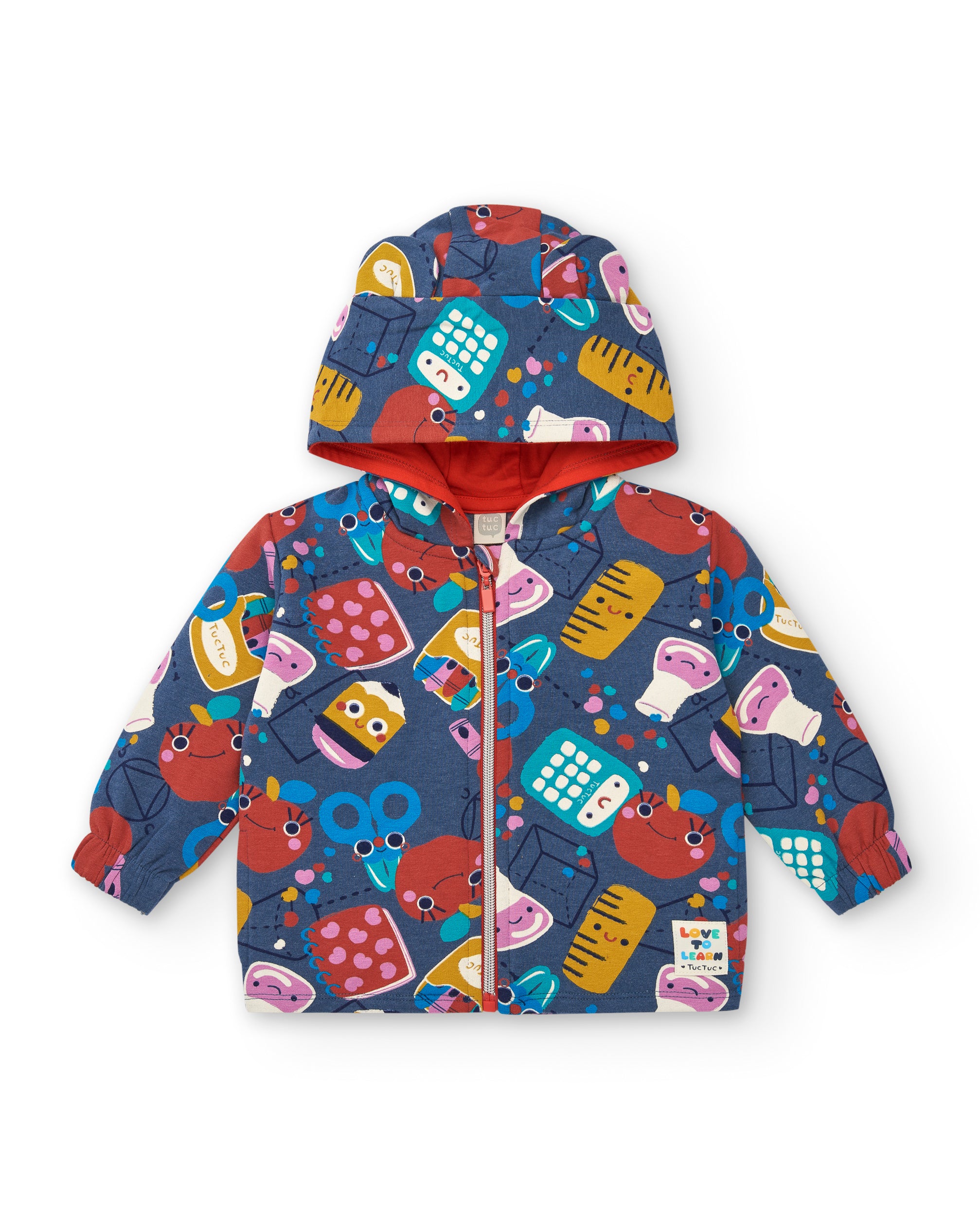 Sudadera para niña en azul con estampado divertido colección