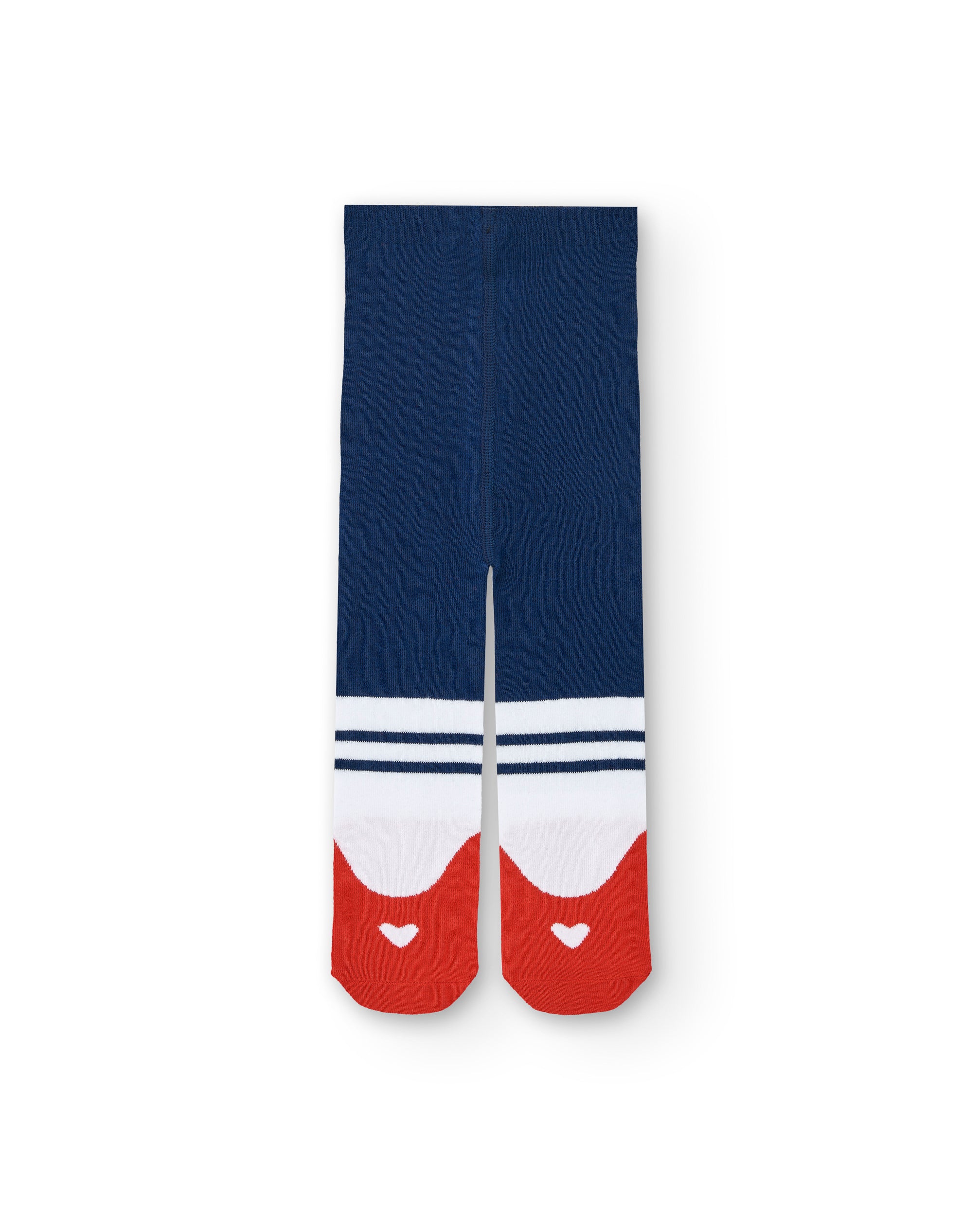 Pack de 2 leotardos para niña en azul con detalle de corazones