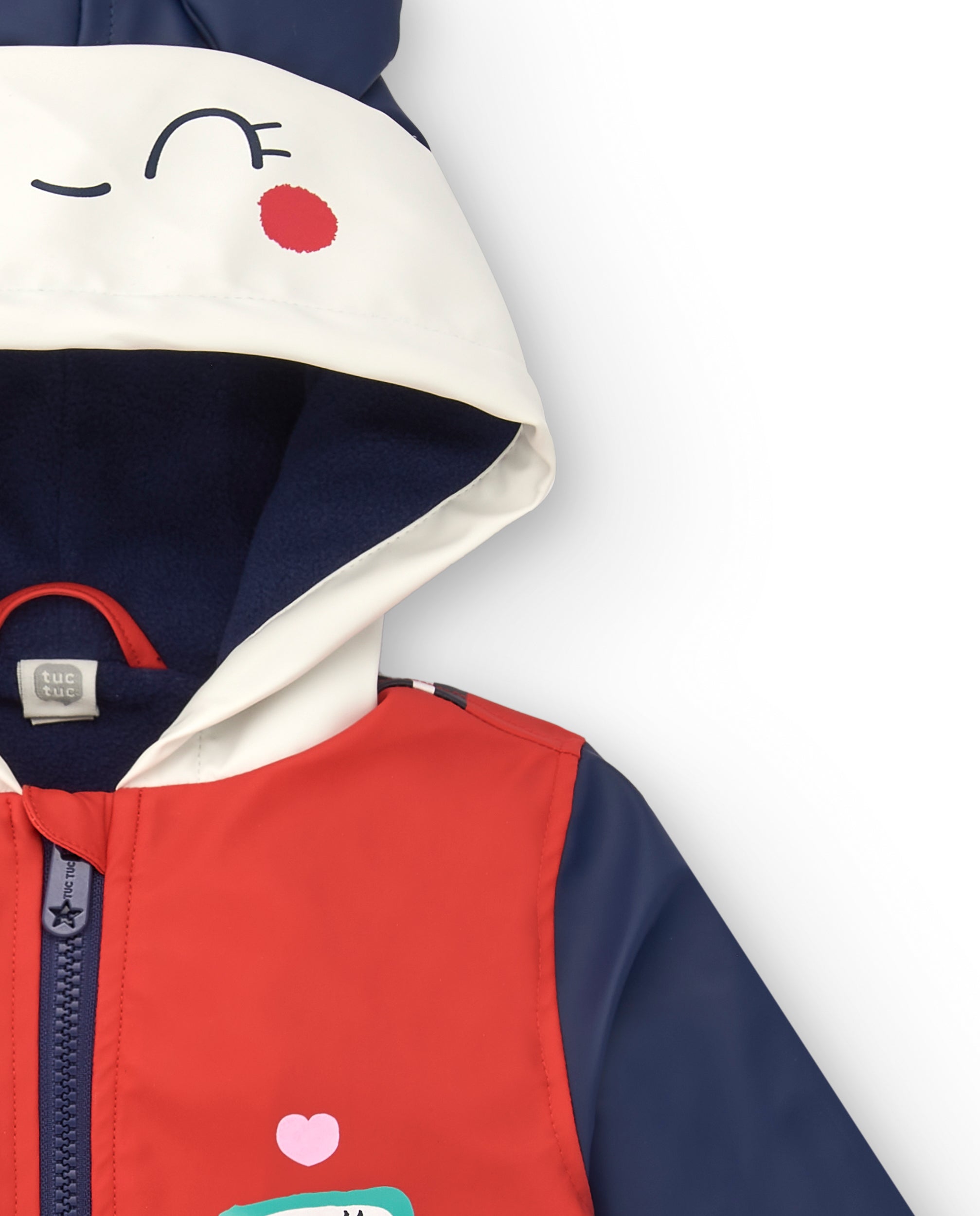 Gabardina impermeable para niña en rojo con detalles divertidos