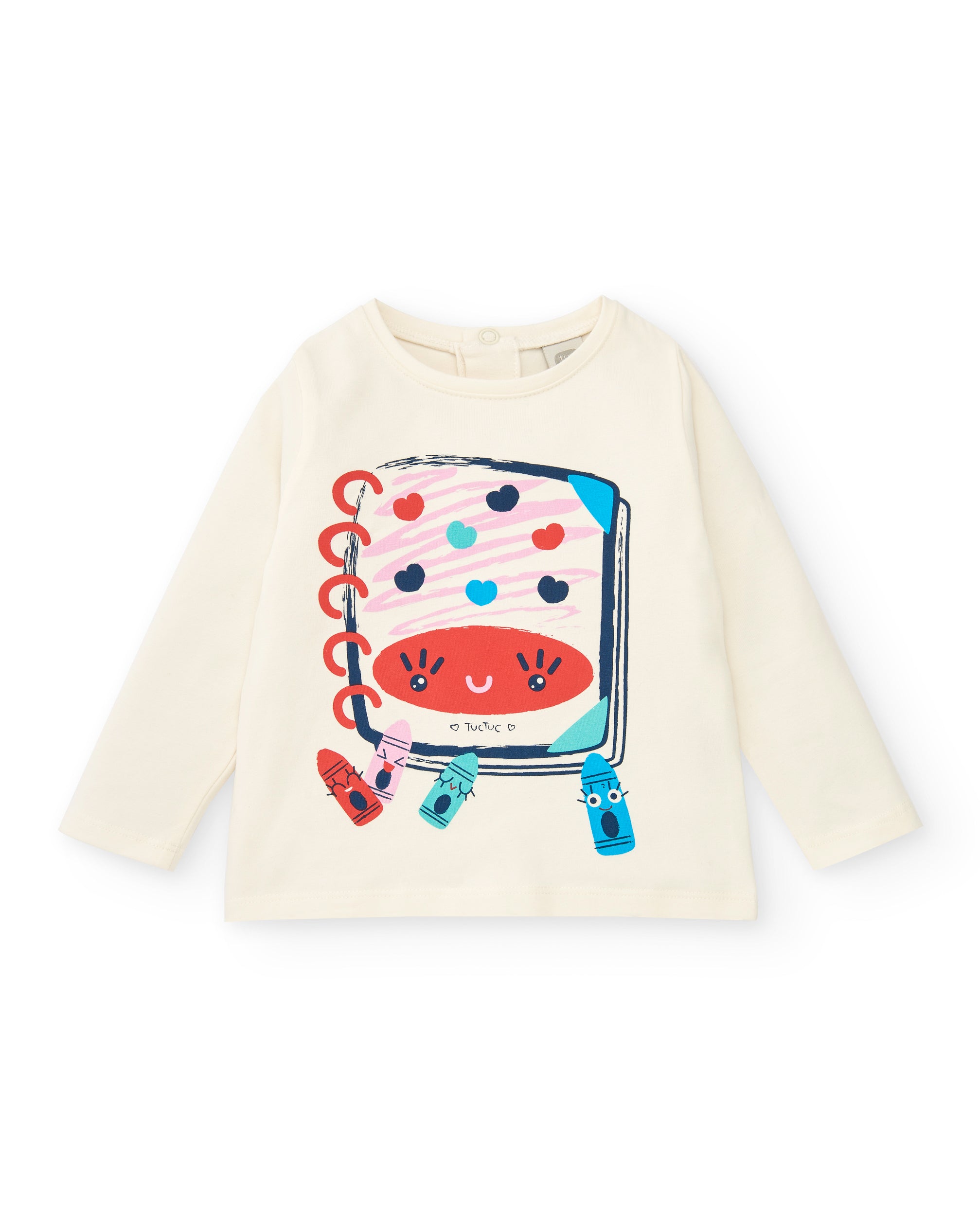 Camiseta de punto para niña en blanco con estampado divertido