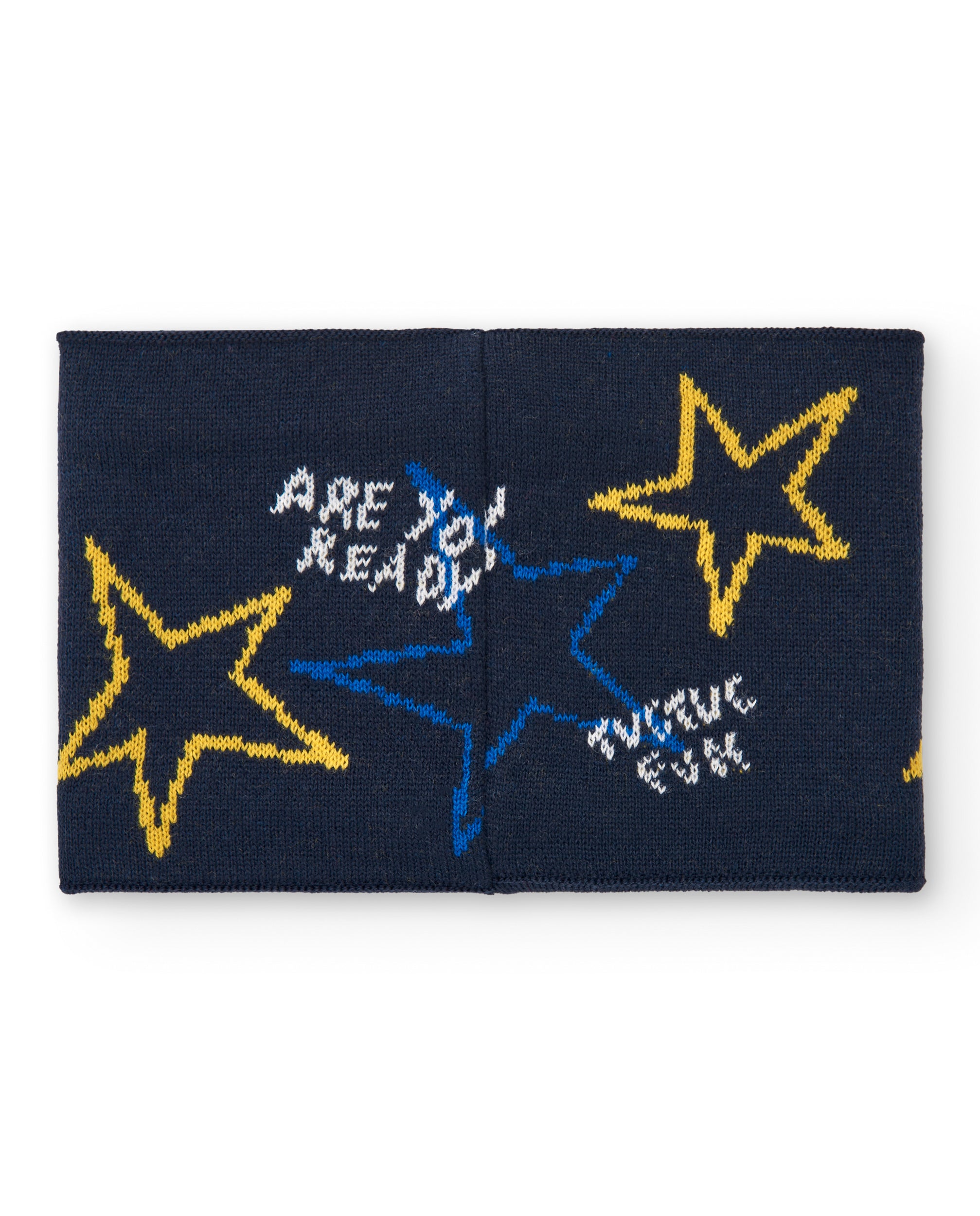 Bandana tricot niño en azul marino con estrellas colección