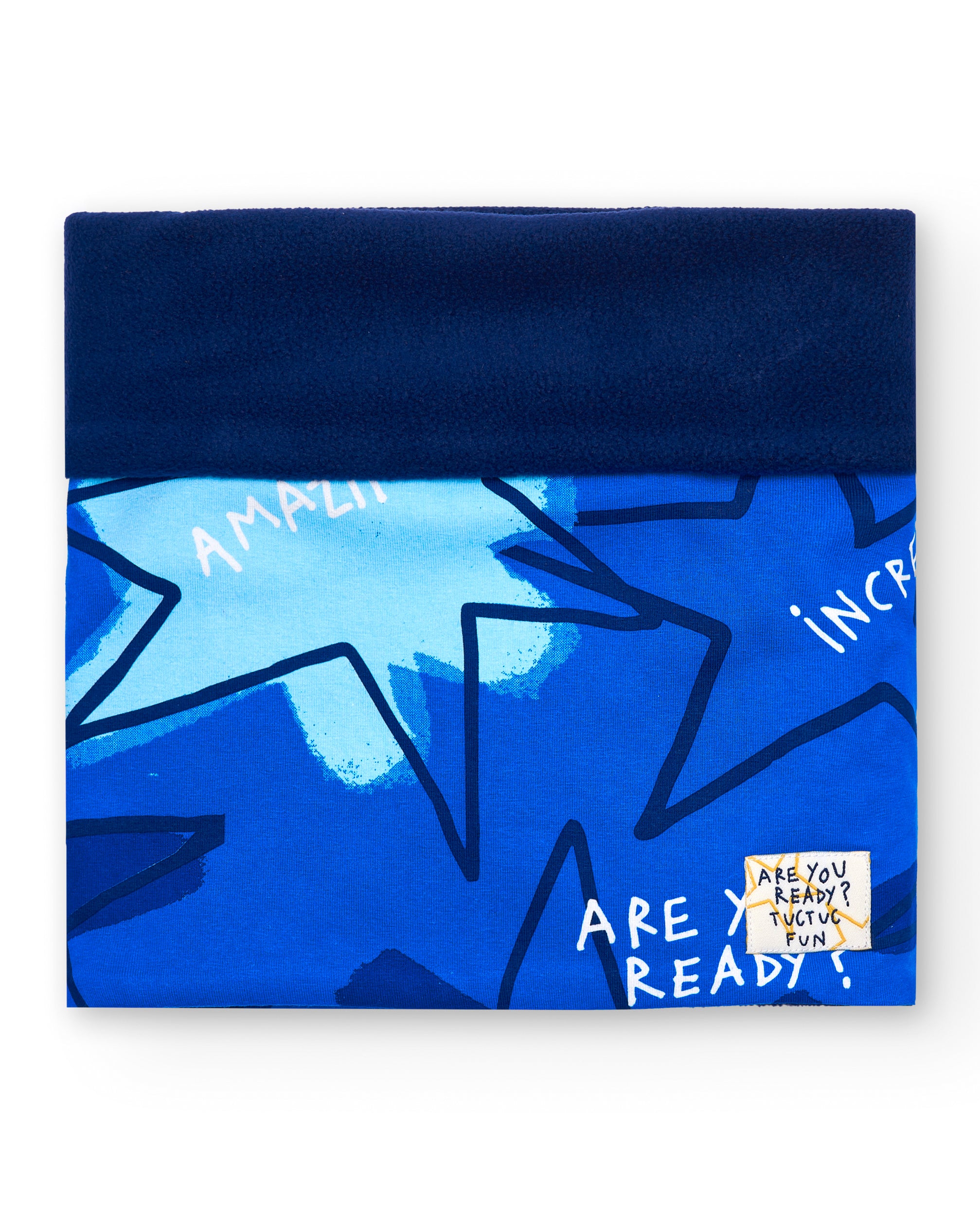 Bandana niño en azul con estampado de estrellas colección