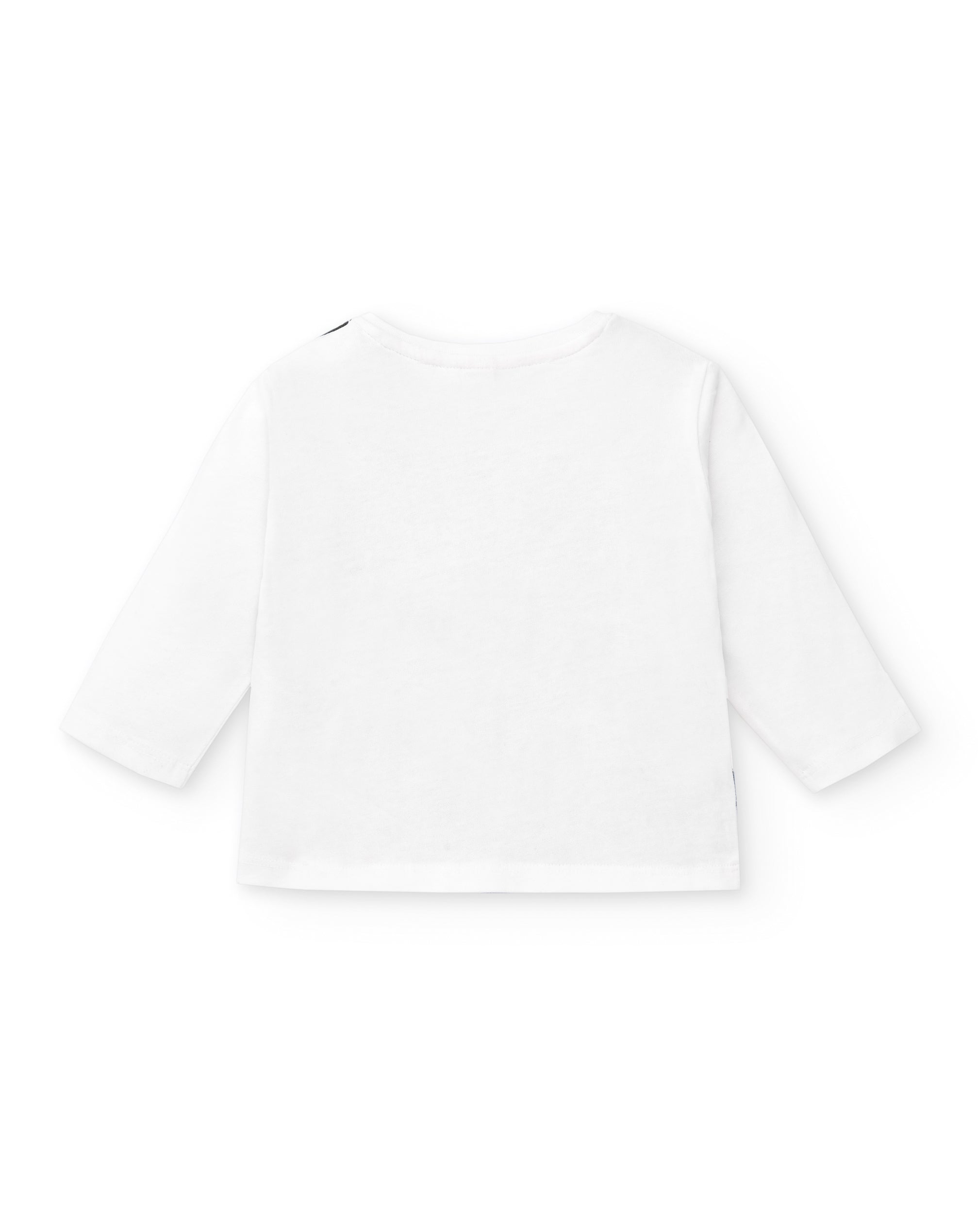 Camiseta punto niño en blanco con estampado de criaturas y