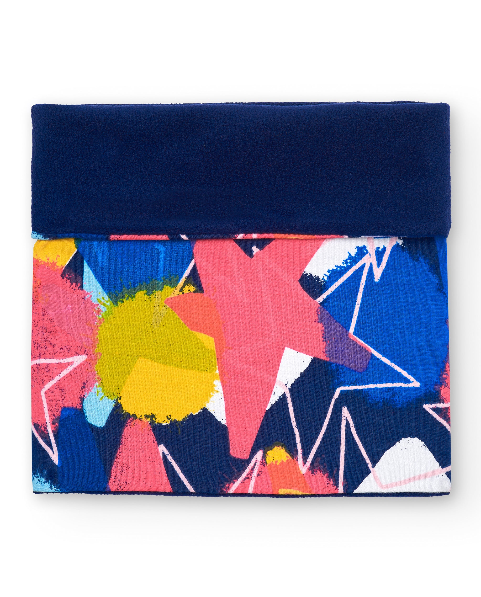 Bandana niña en azul con estampado multicolor de estrellas