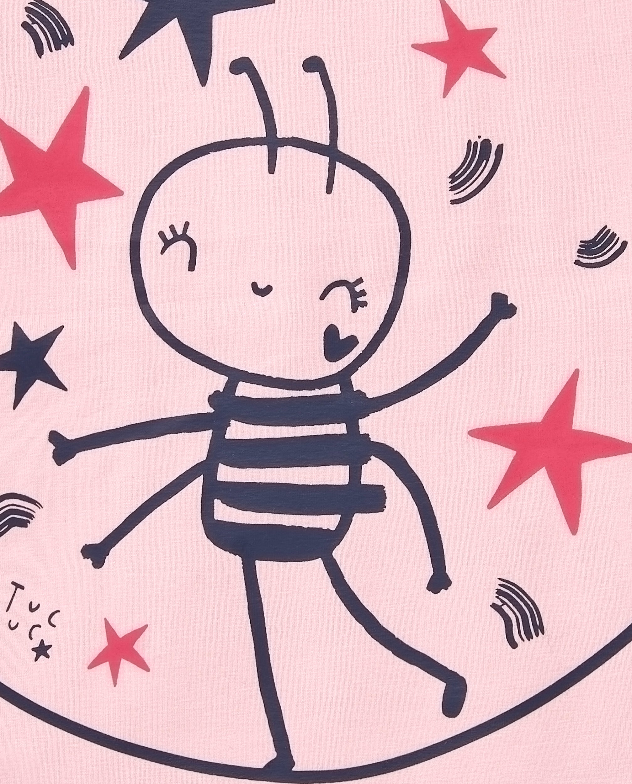 Camiseta niña en color rosa con diseño de estrellas colección