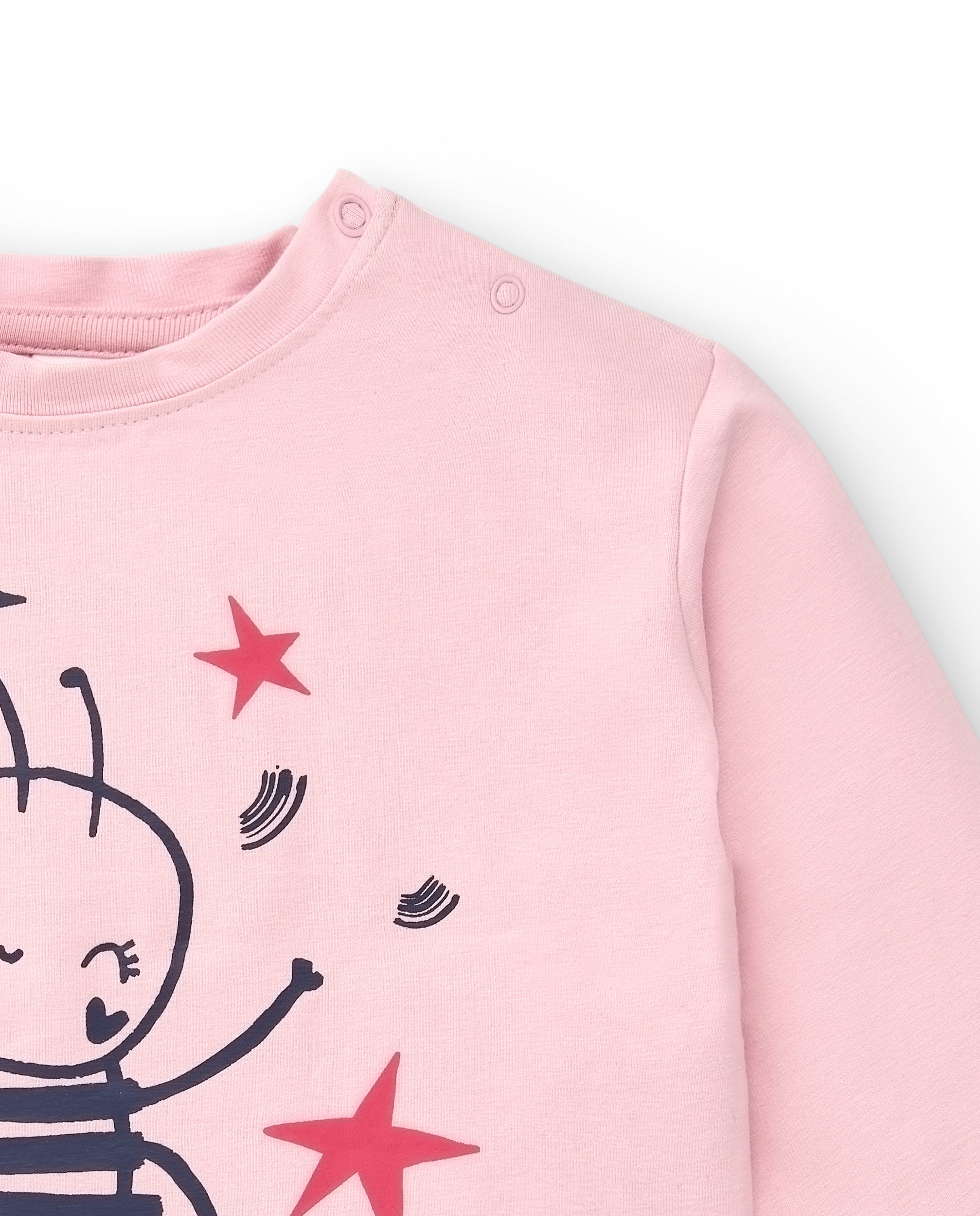 Camiseta niña en color rosa con diseño de estrellas colección