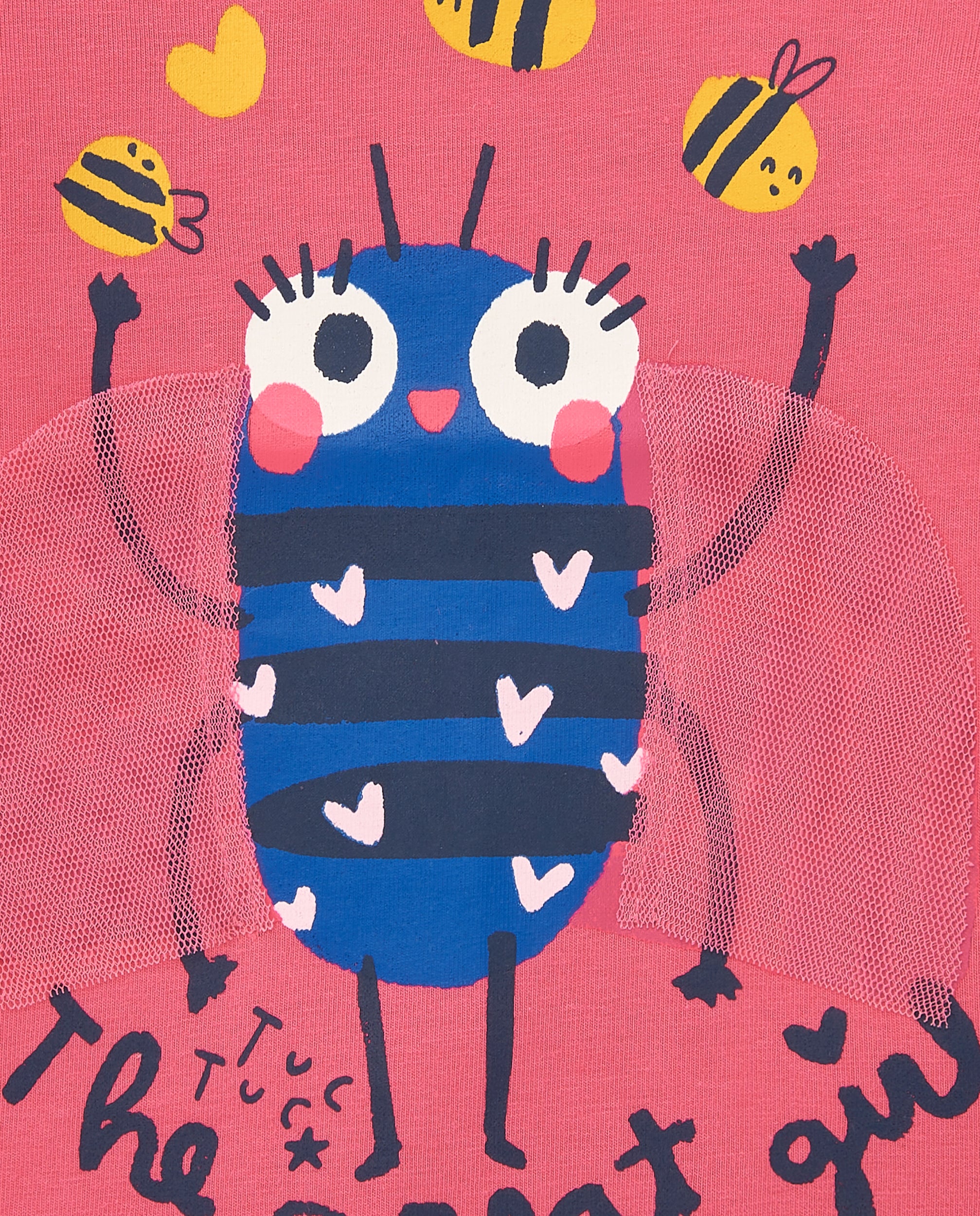 Camiseta niña en fucsia con estampado de abeja colección Amazing