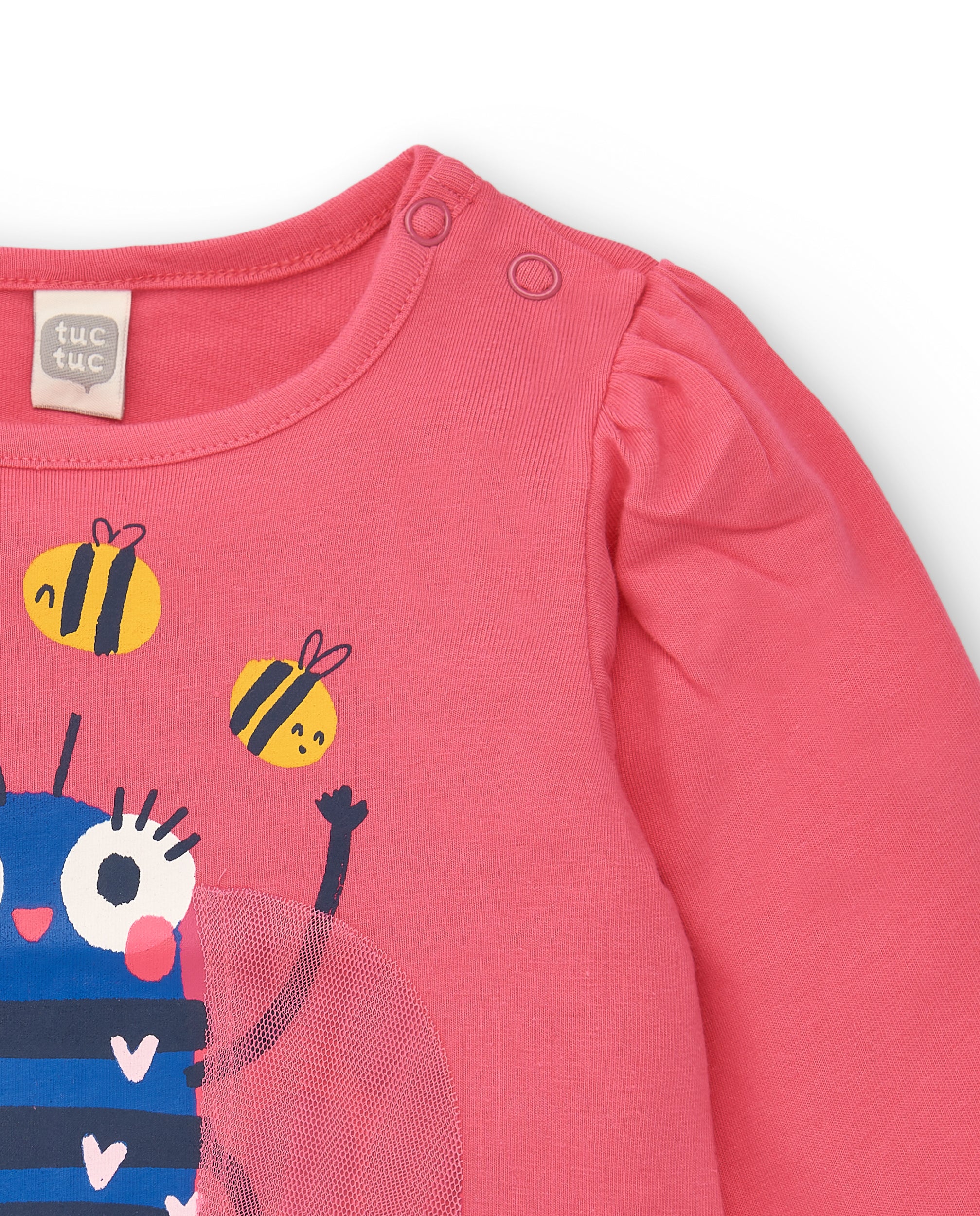 Camiseta niña en fucsia con estampado de abeja colección Amazing