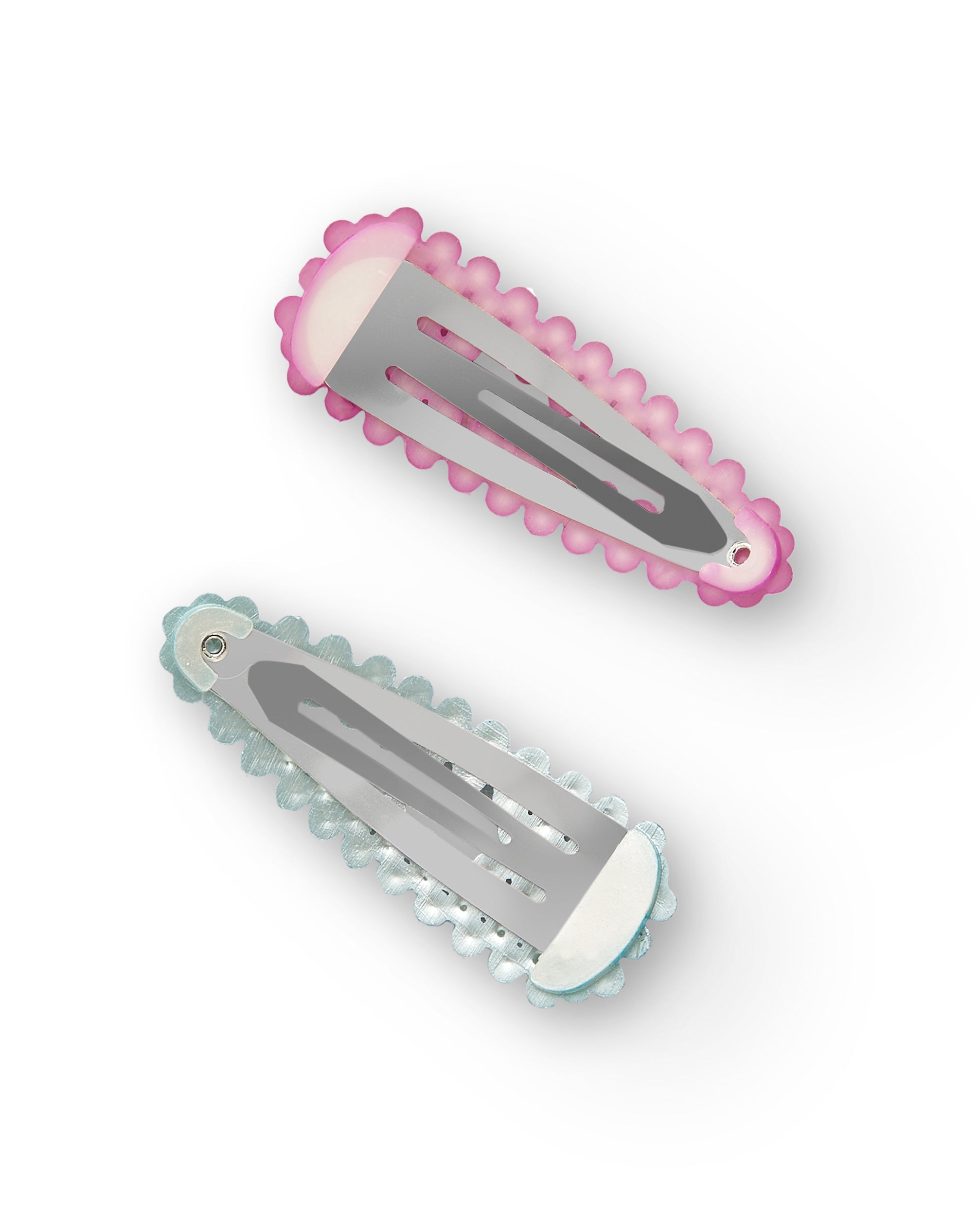 Pack de clips con cuentas en colores fucsia y turquesa para