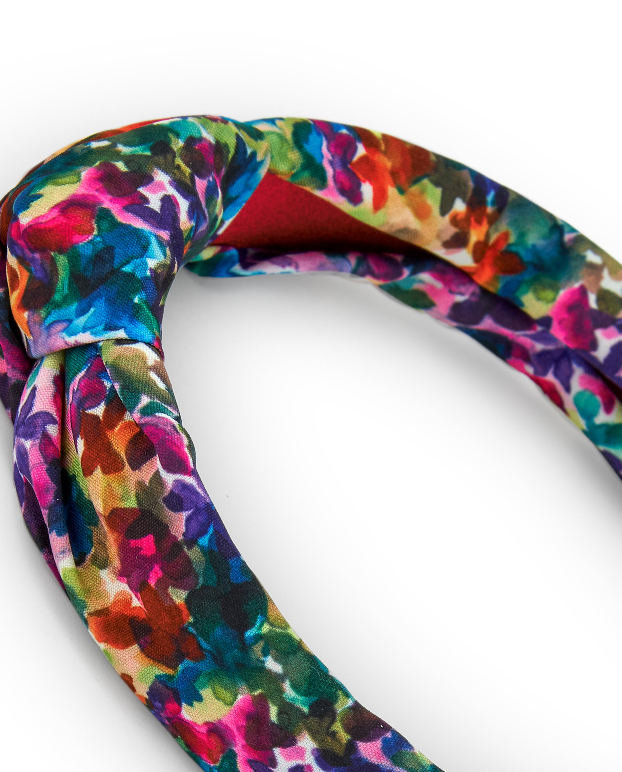 Diadema acolchada con estampado floral multicolor para niña