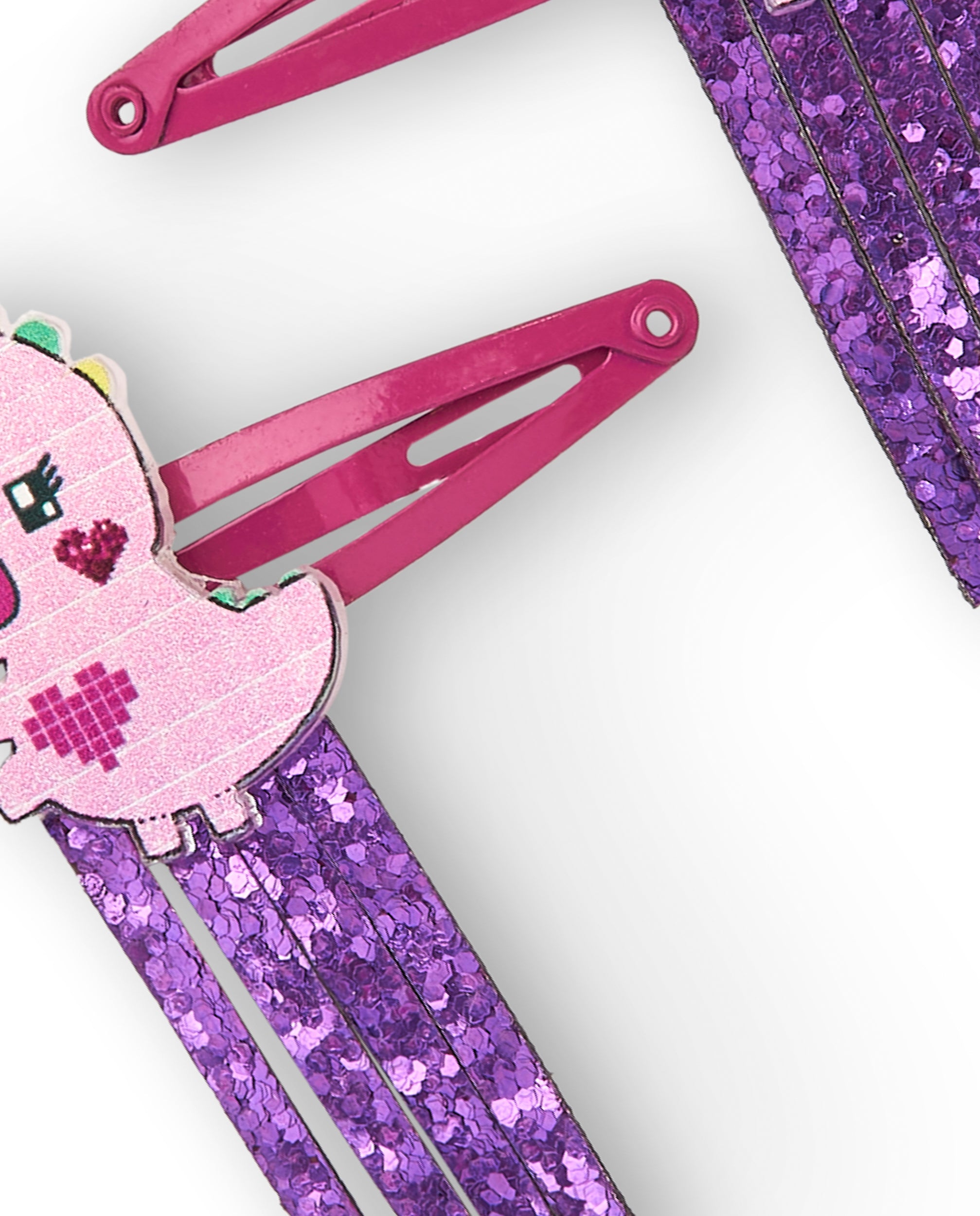 Clips para el cabello con diseño de dinosaurio unicornio y
