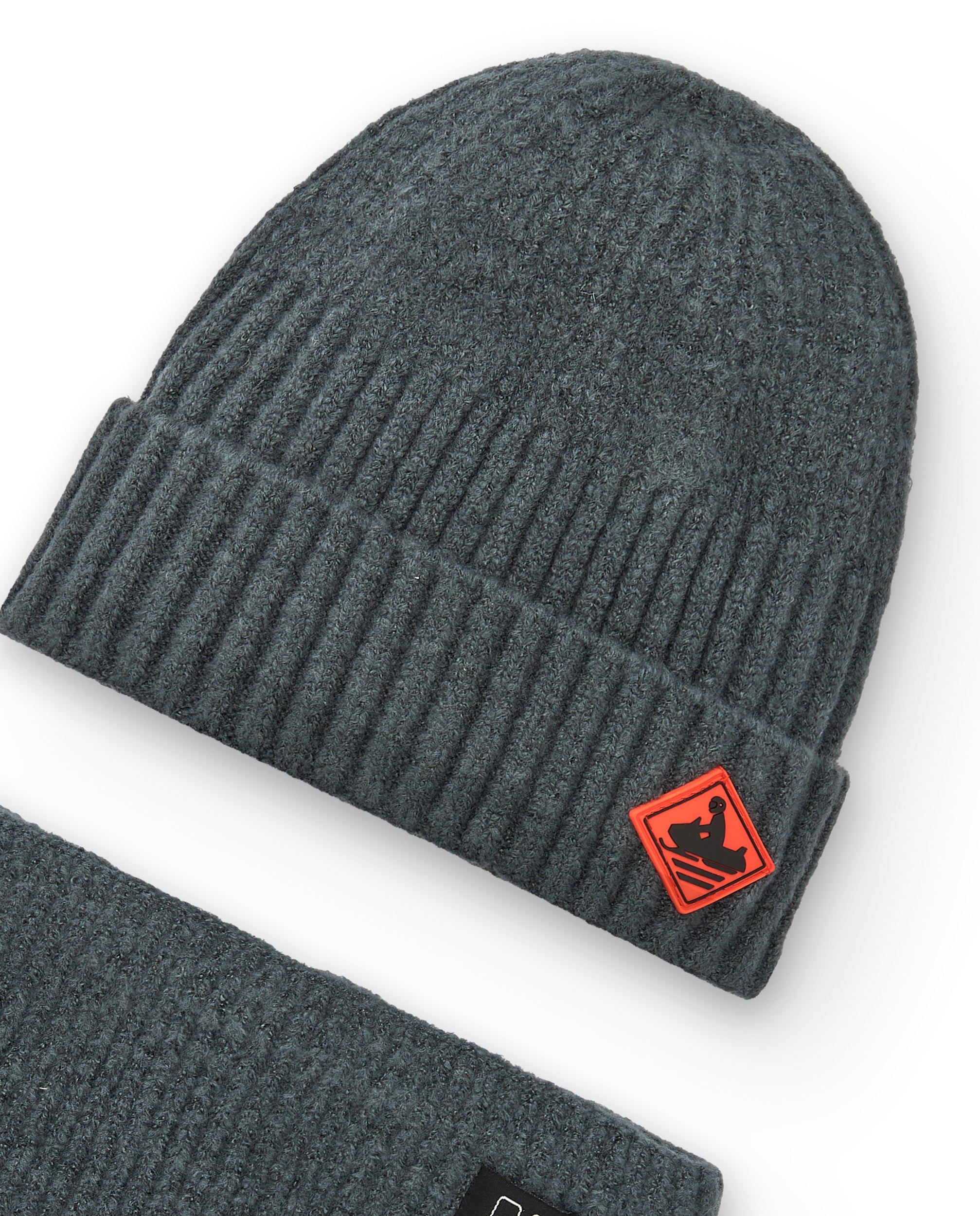 Set de gorro y bandana gris para niño de la colección Dark Rider