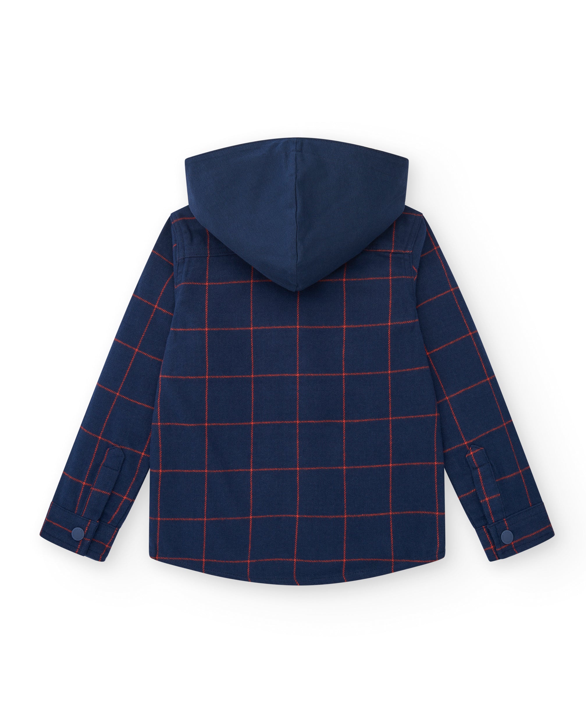 Camisa de franela con capucha y diseño a cuadros para niño de