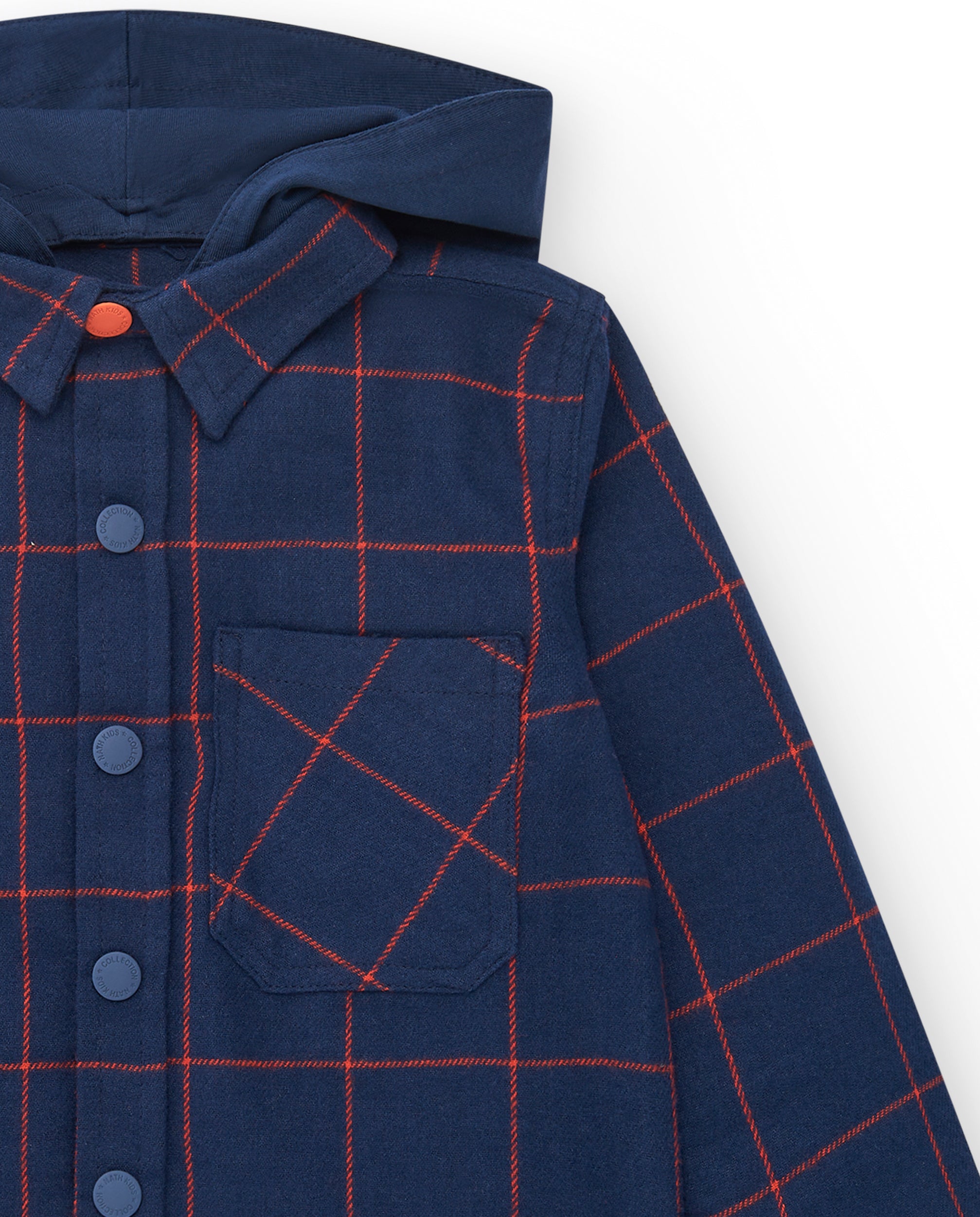 Camisa de franela con capucha y diseño a cuadros para niño de