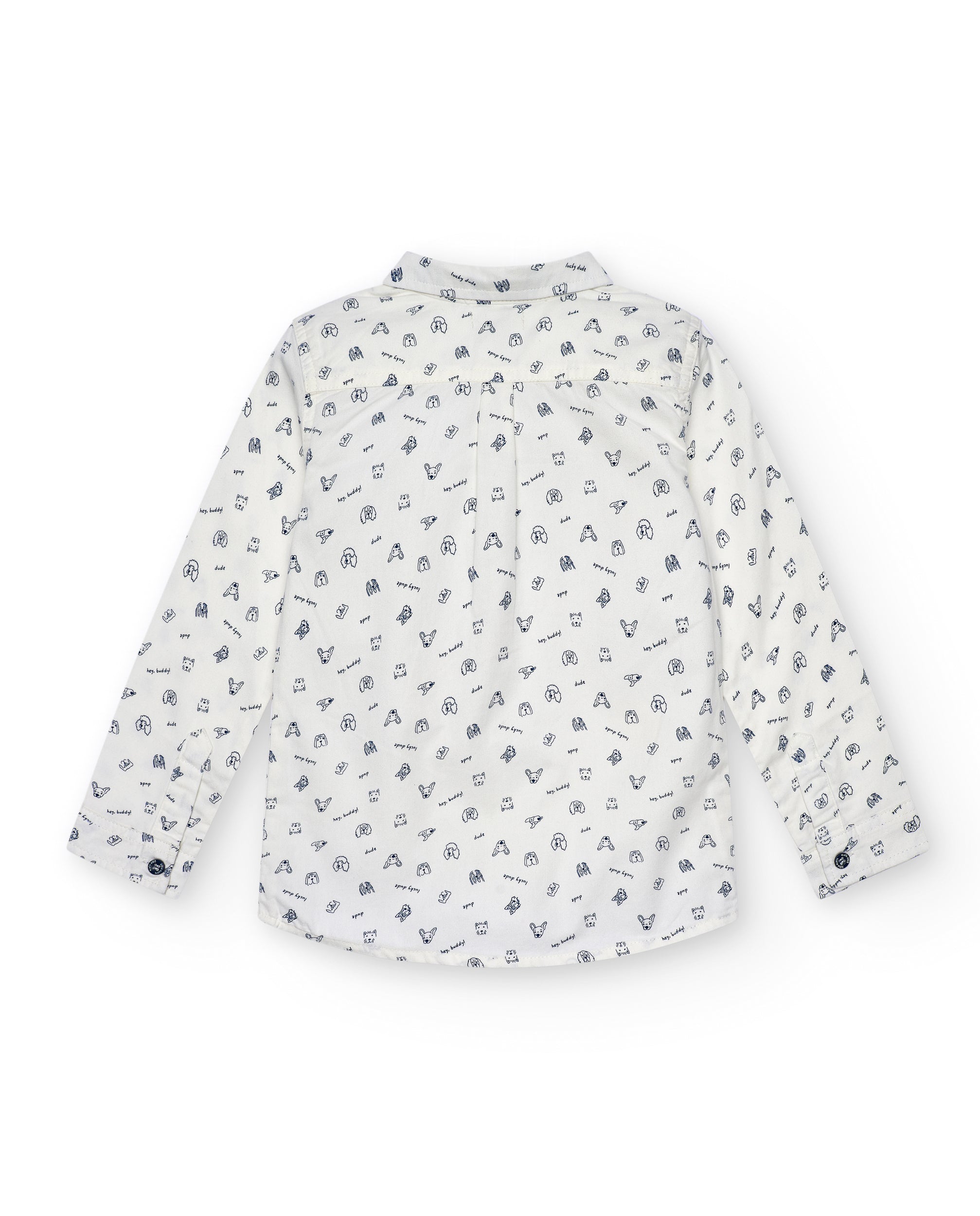Camisa blanca con estampado de iconos para niño colección Pet