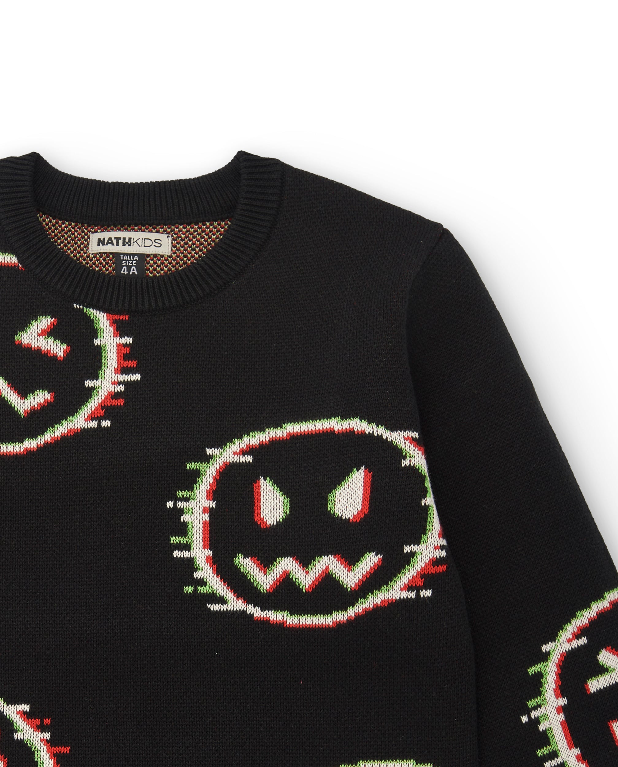 Jersey de punto con estampado de emoticonos para niño colección