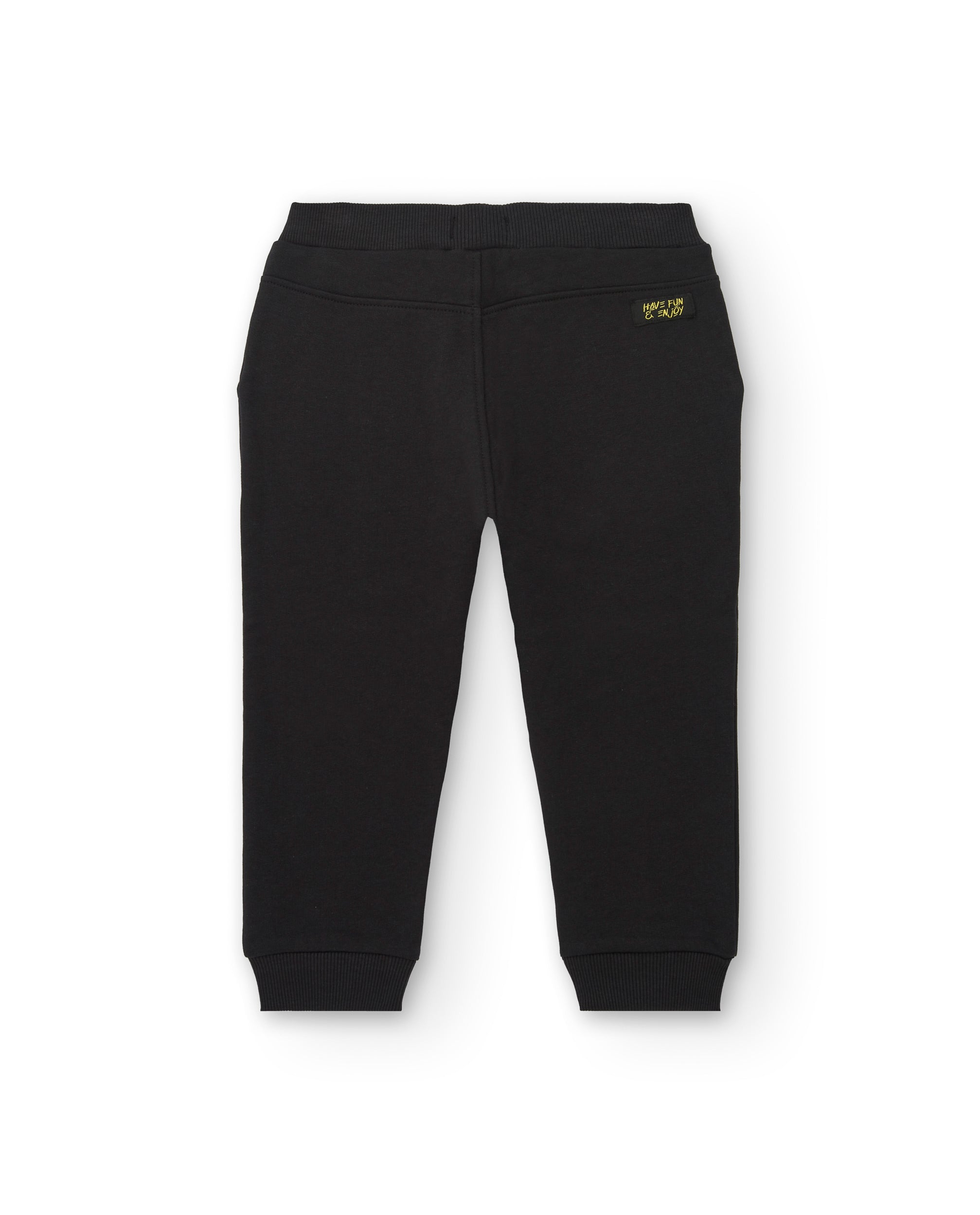 Pantalones de chándal negros con detalles gráficos para niño de