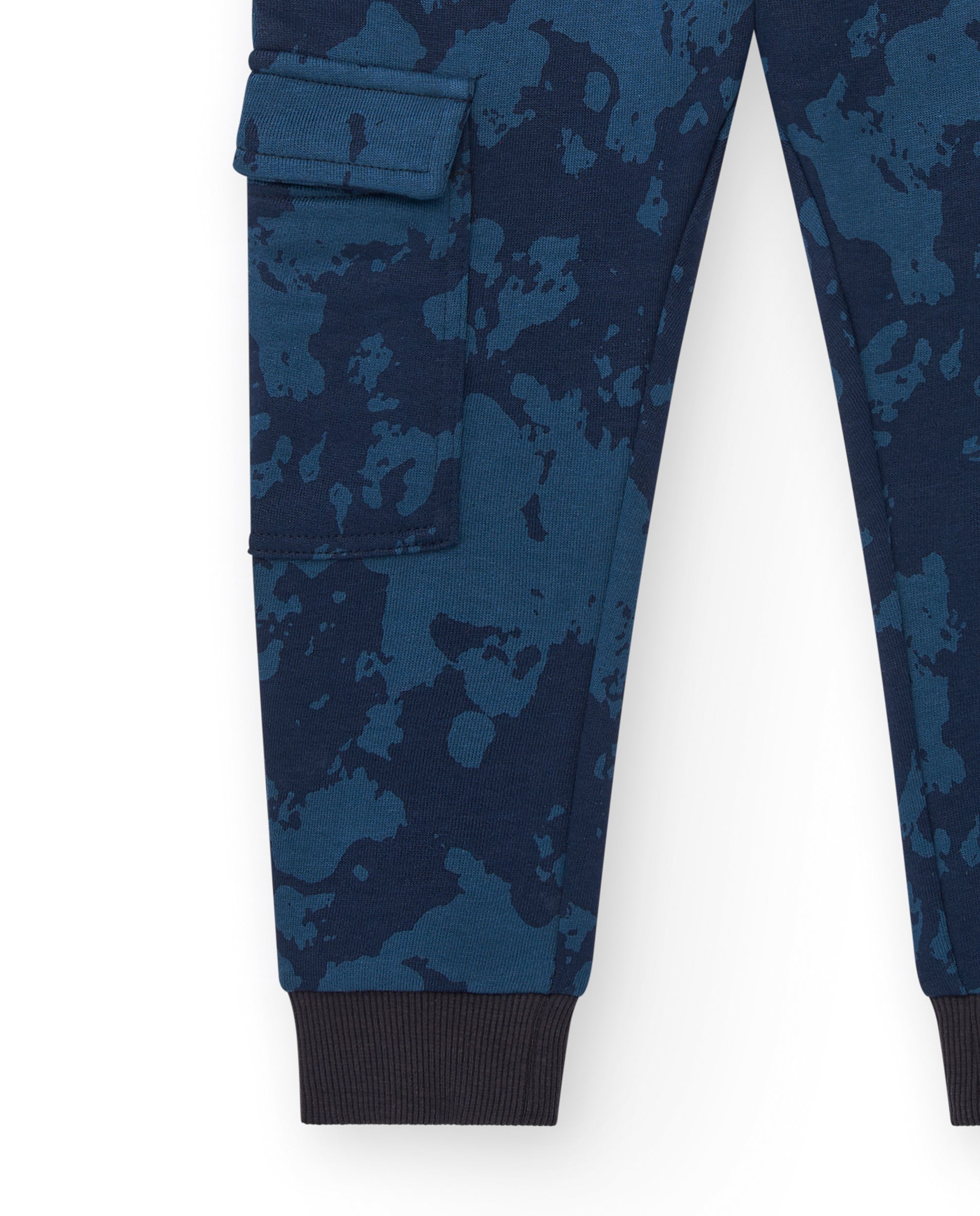 Pantalones cargo con estampado camuflaje azul para niño