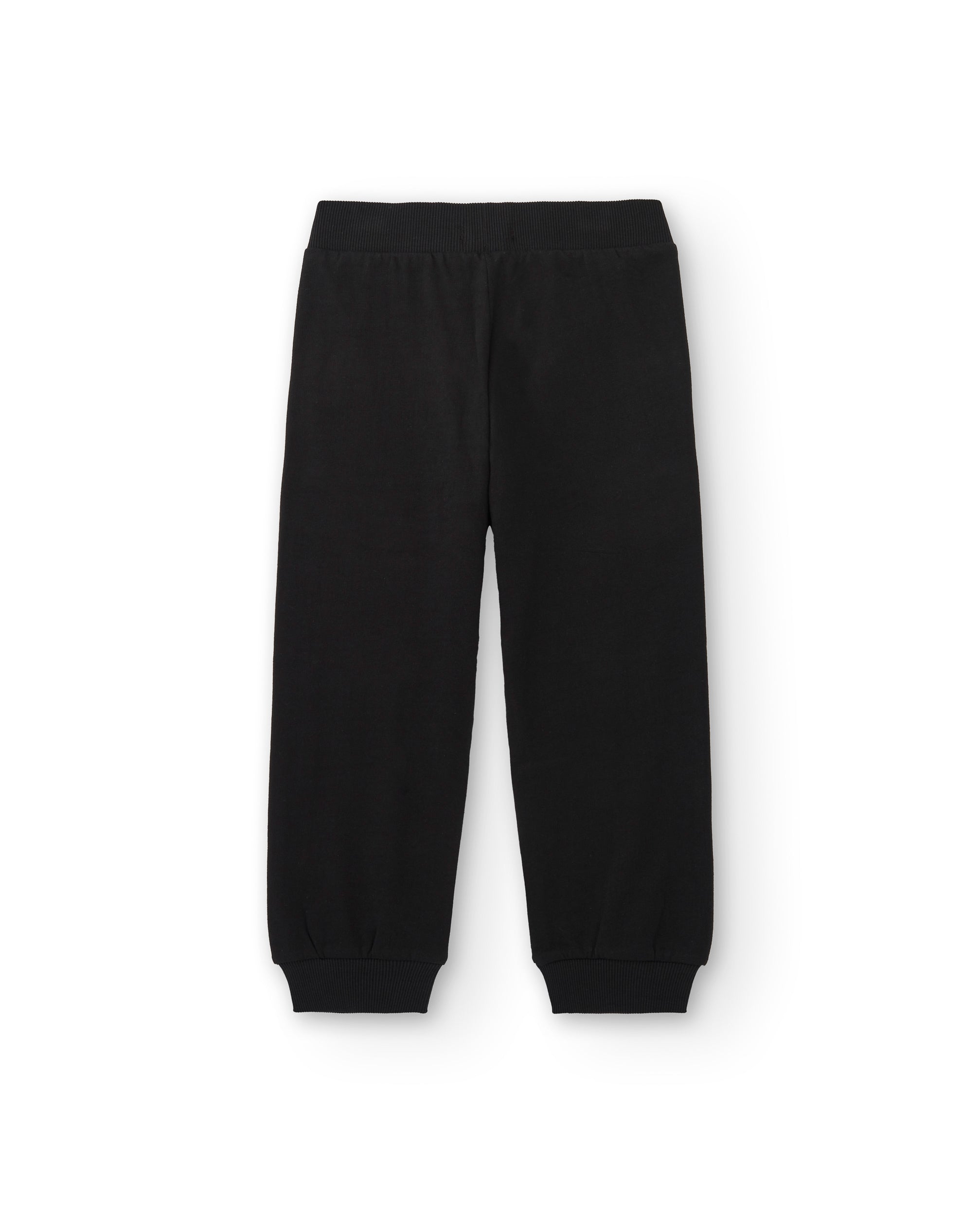 Pantalón jogger niño en negro con cordón bicolor ajustable