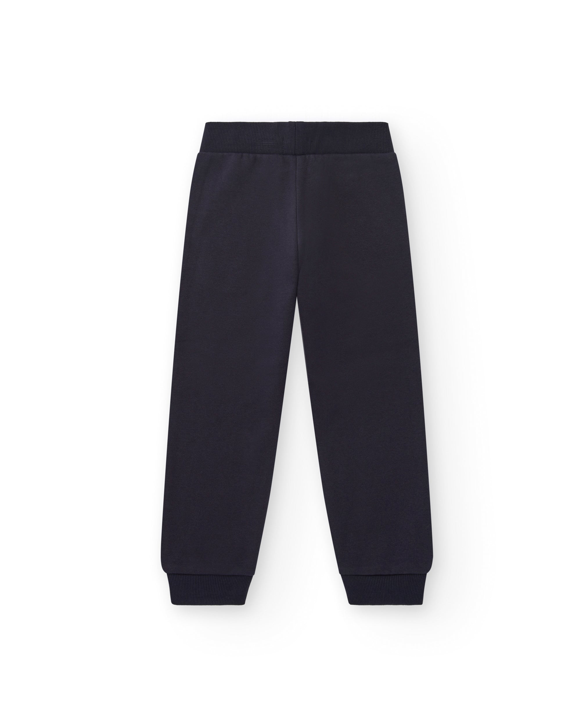 Pantalón jogger niño en azul marino con cordón bicolor