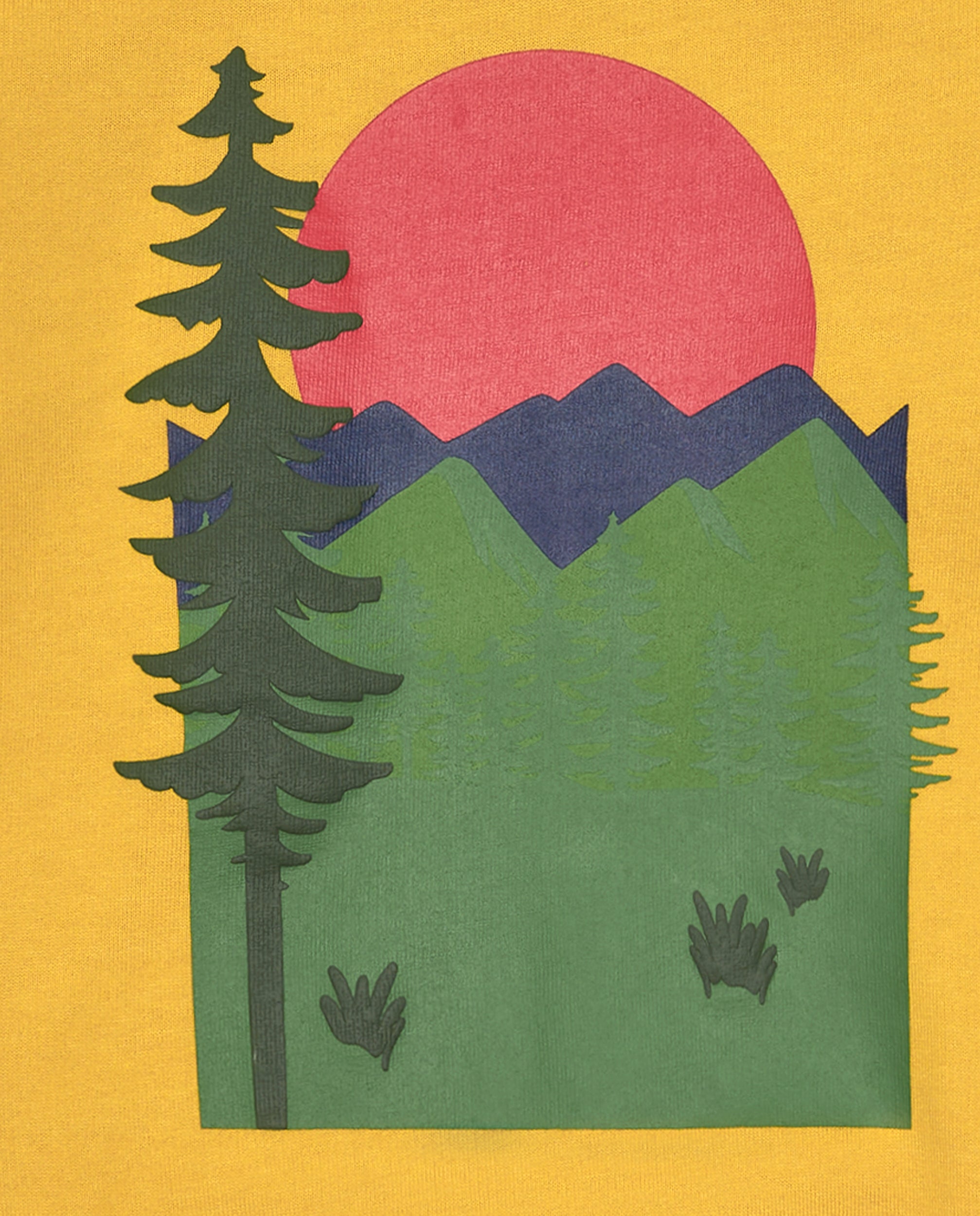 Sudadera amarilla con estampado de paisaje para niño de la
