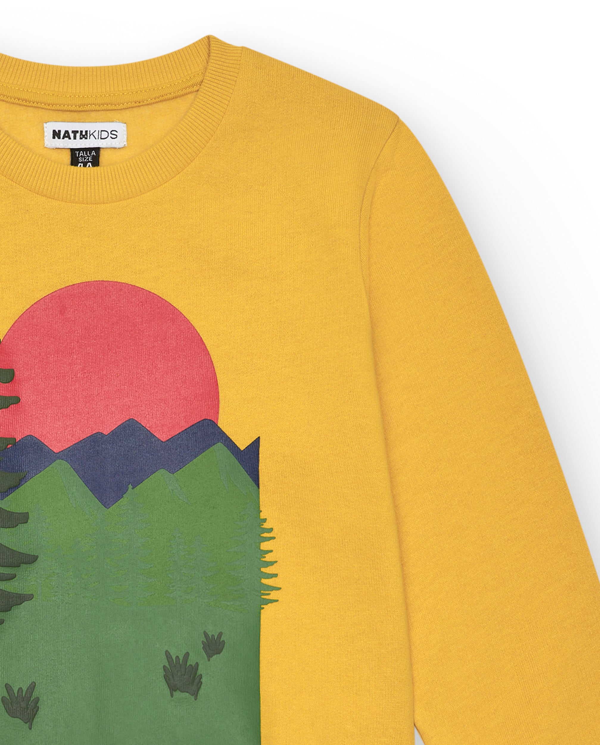 Sudadera amarilla con estampado de paisaje para niño de la