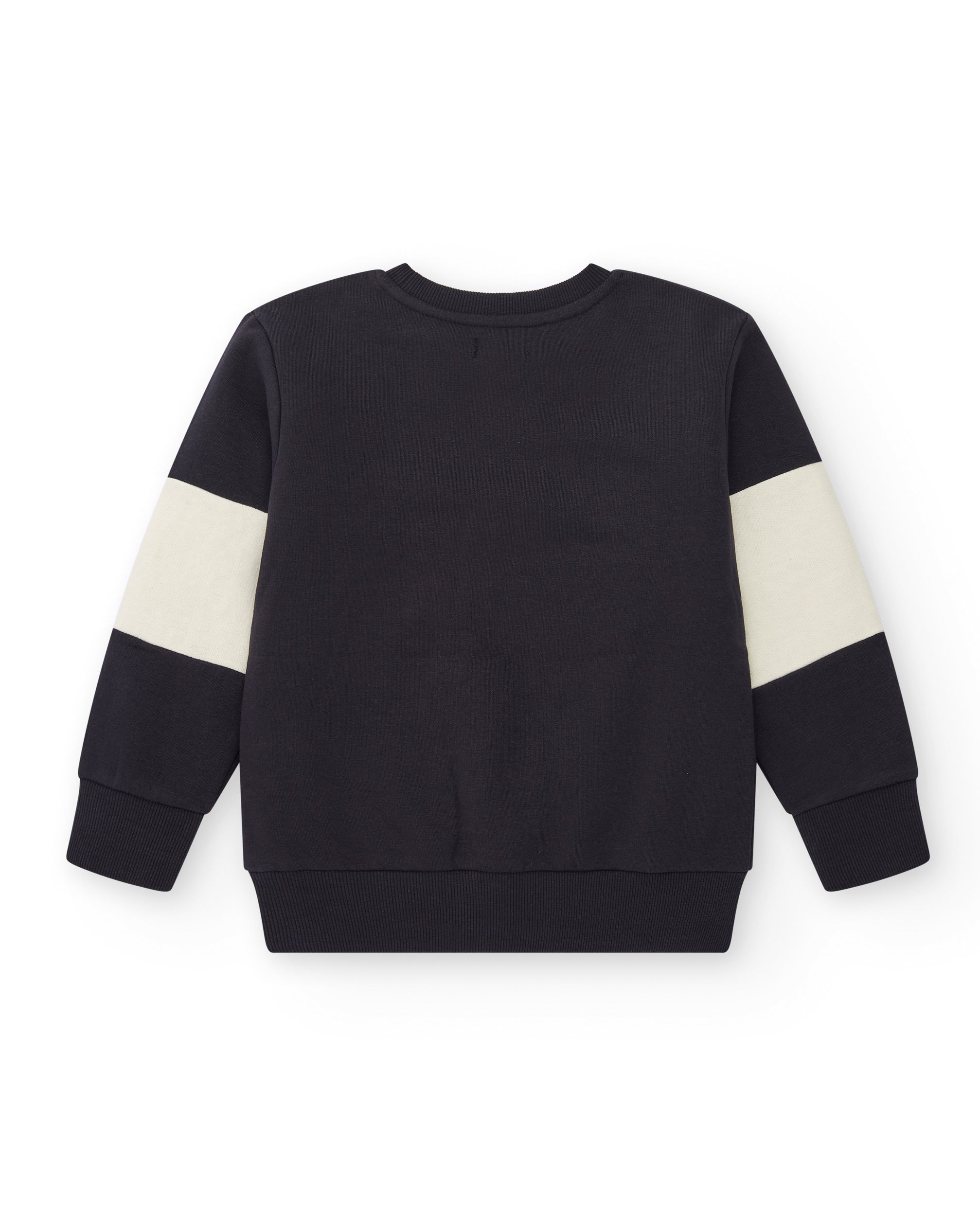 Jersey de felpa negra para niño con detalles en mangas City Life