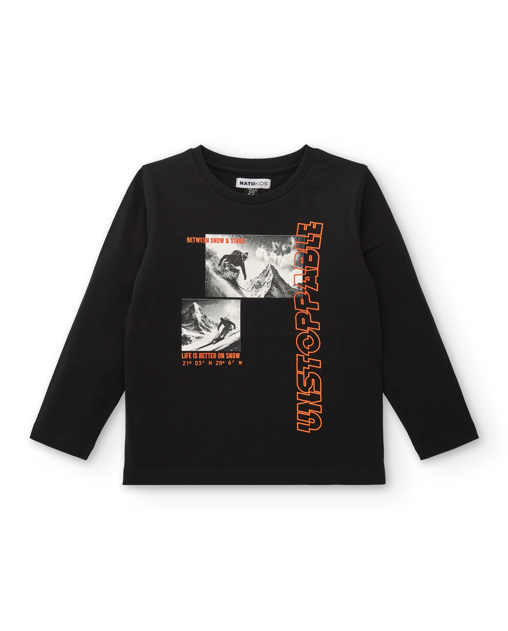Camiseta negra estampada para niño de la colección Dark Rider