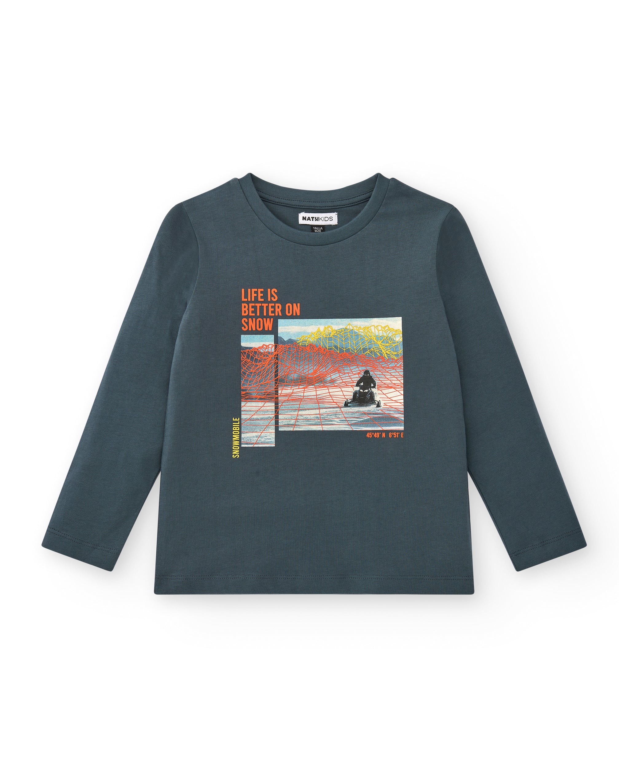 Camiseta azul con estampado para niño de la colección Dark Rider