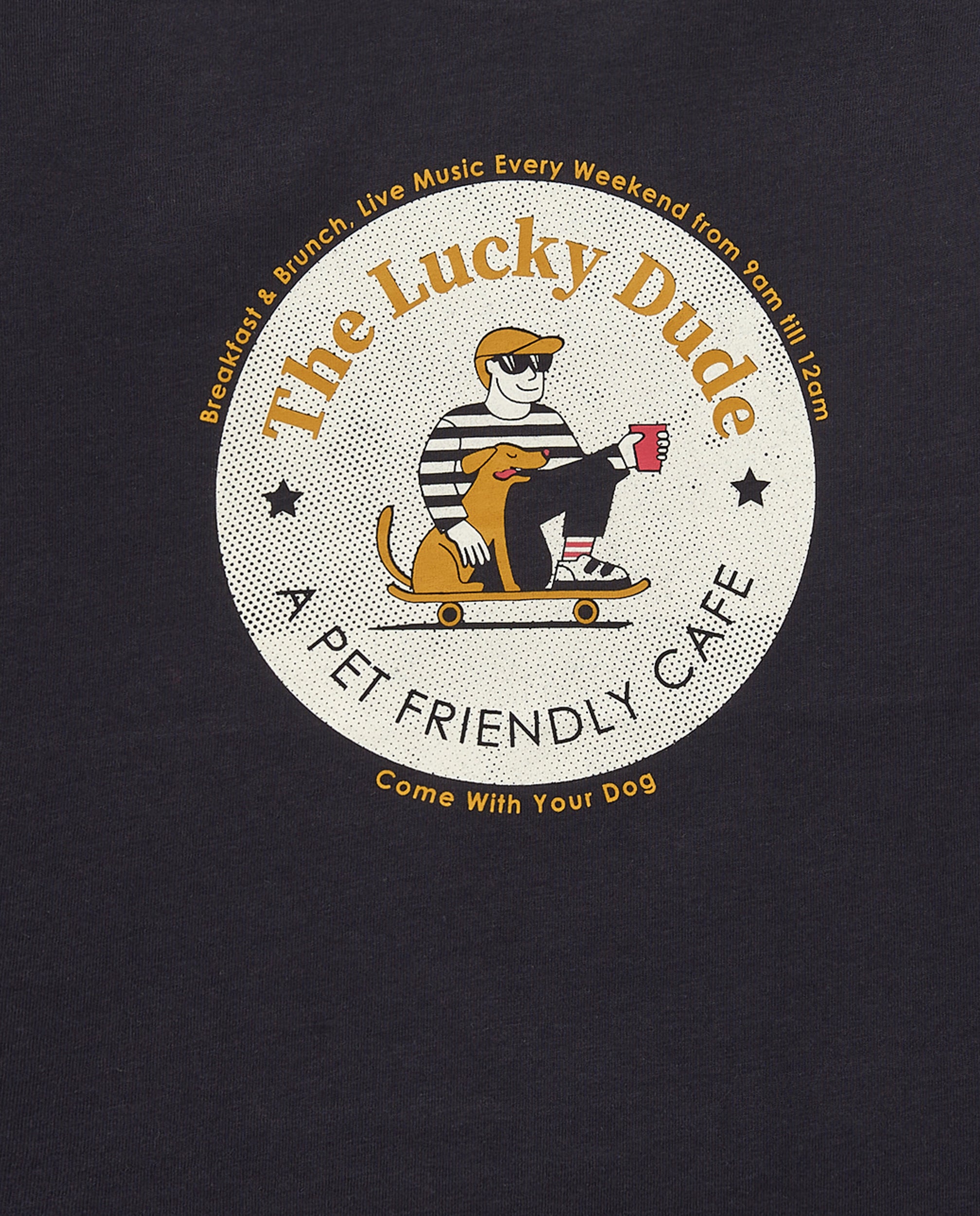 Camiseta negra de manga larga para niño con estampado The Lucky