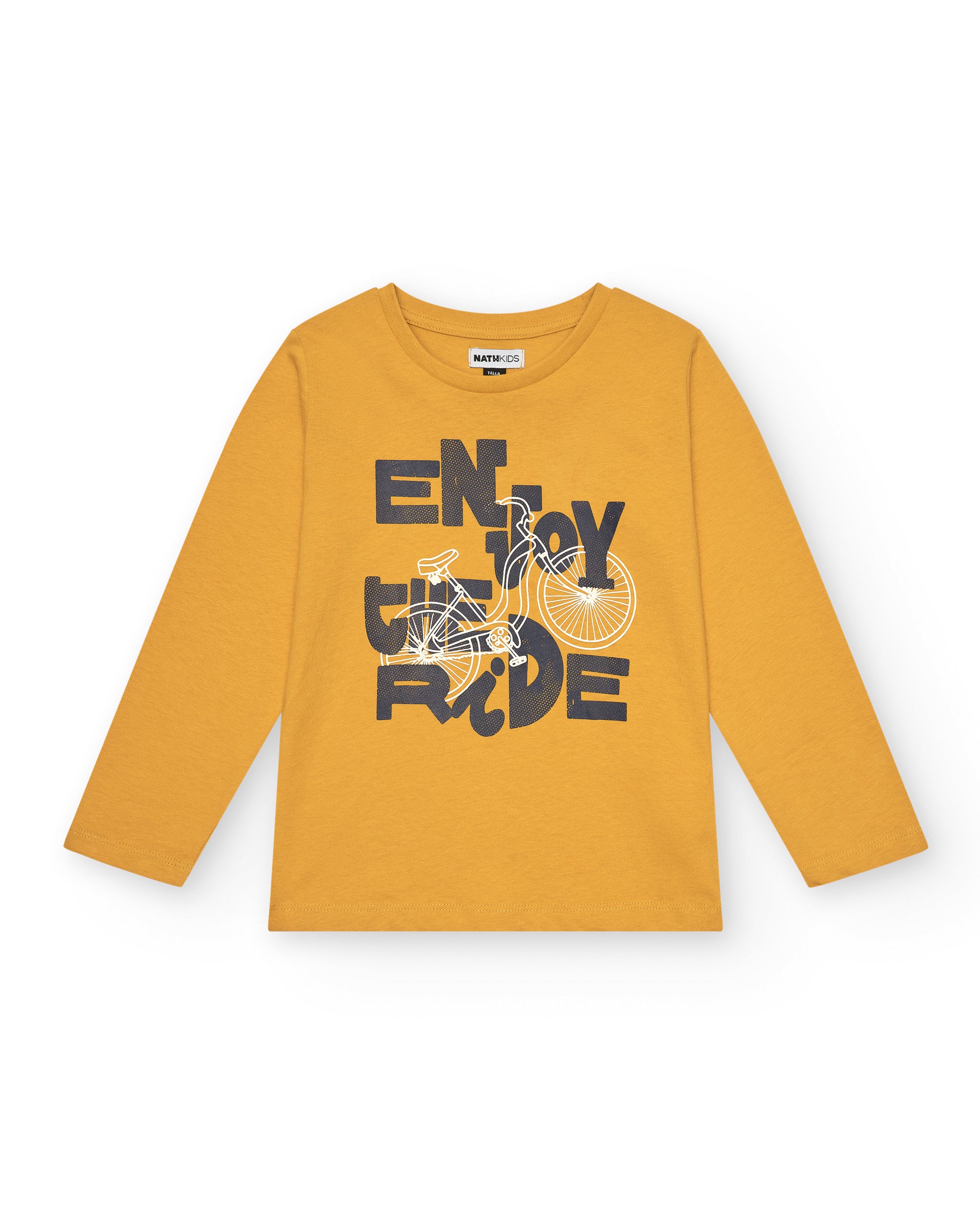 Camiseta amarilla de manga larga para niño con estampado Enjoy