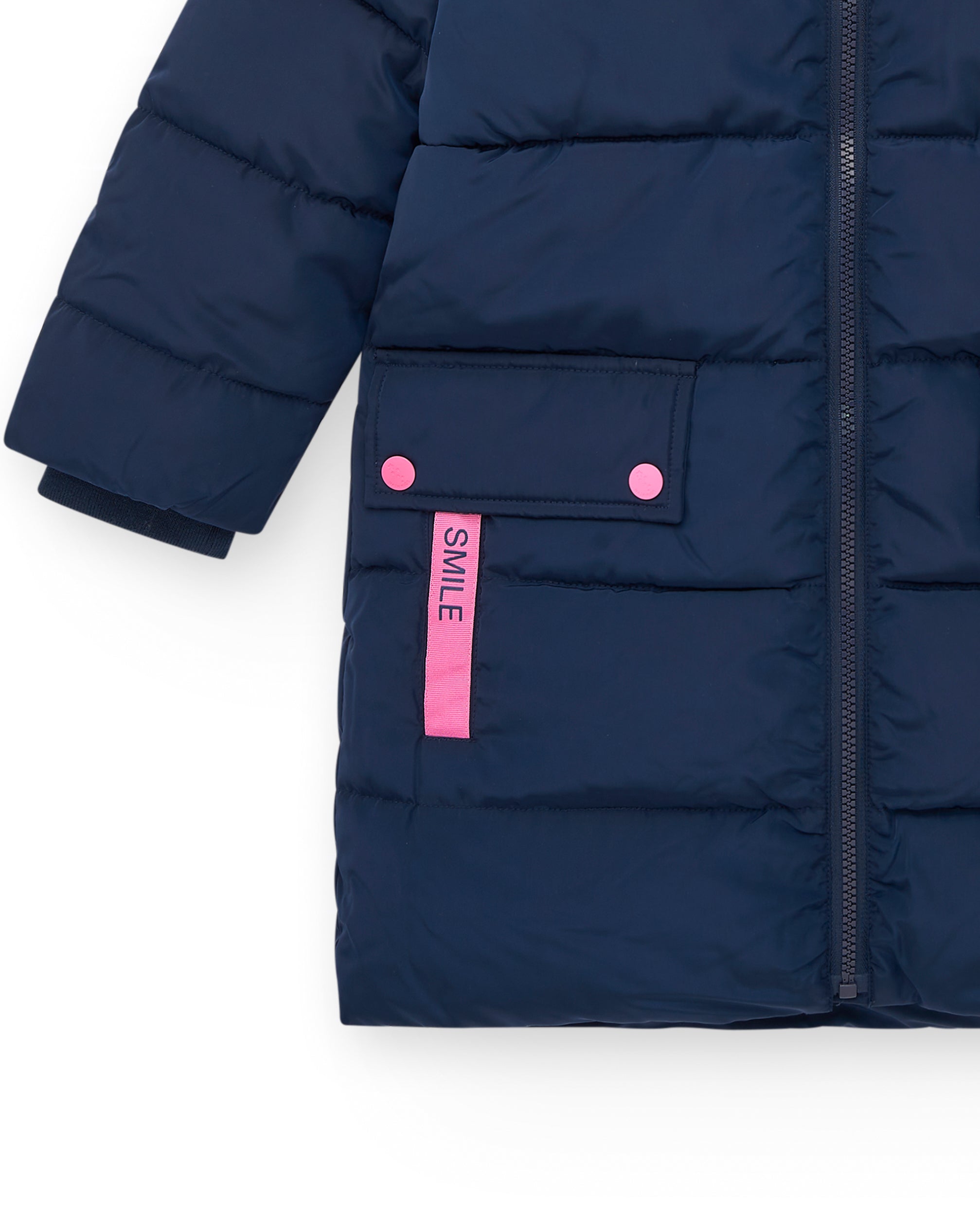 Abrigo acolchado con capucha de pelo para niña colección Living
