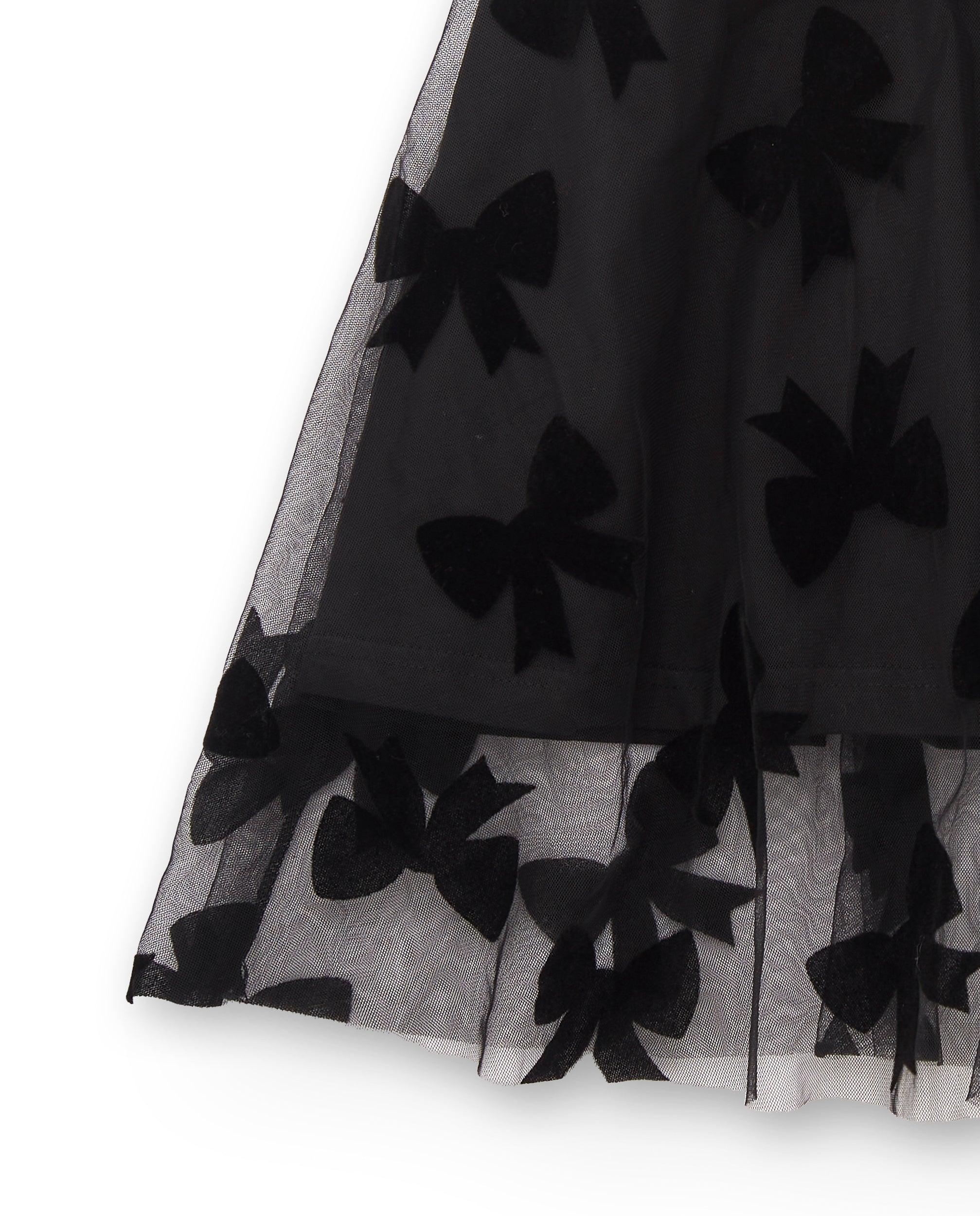 Falda de tul negra con estampado de lazos para niña colección