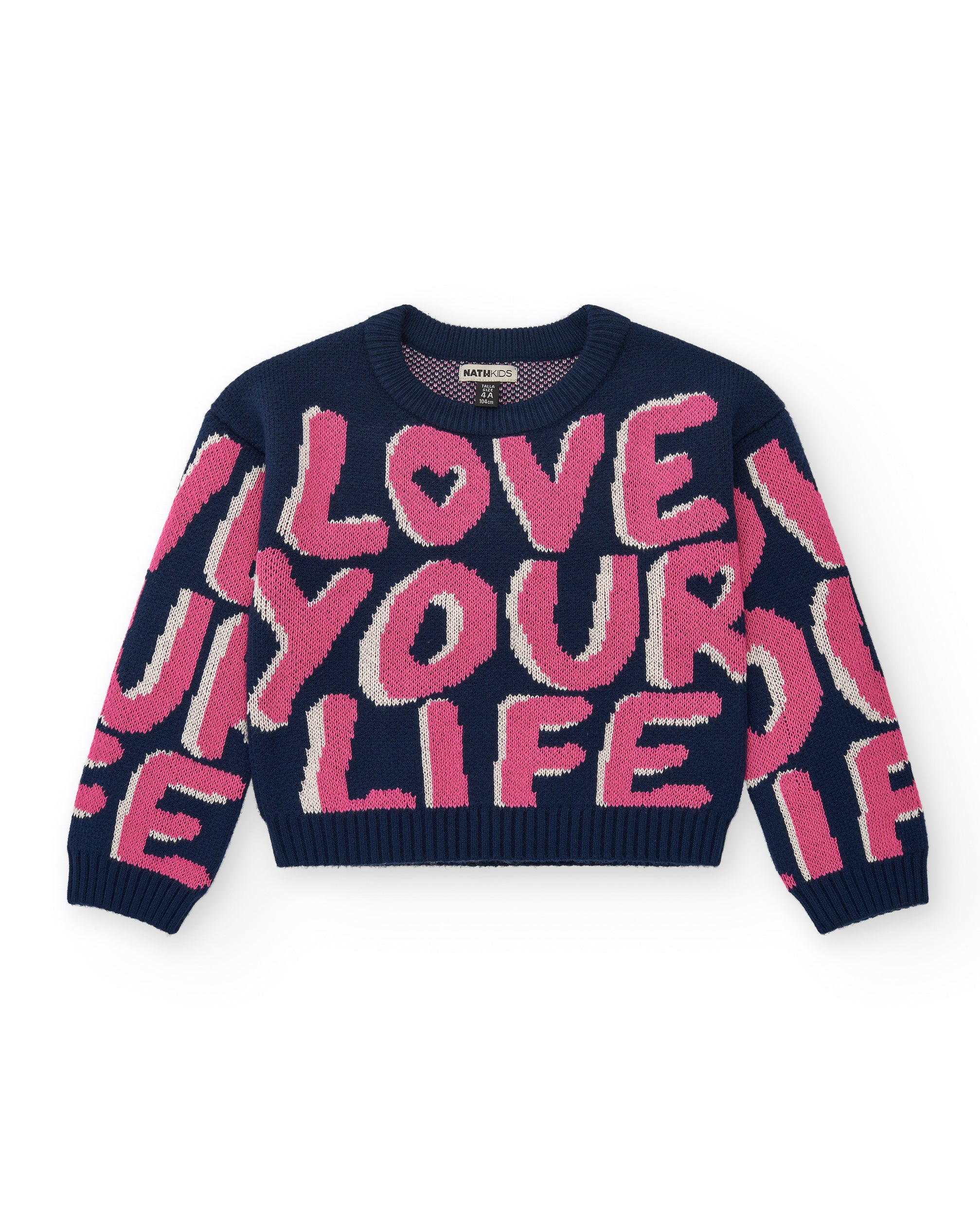 Jersey con mensaje "Love Your Life" para niña colección Living