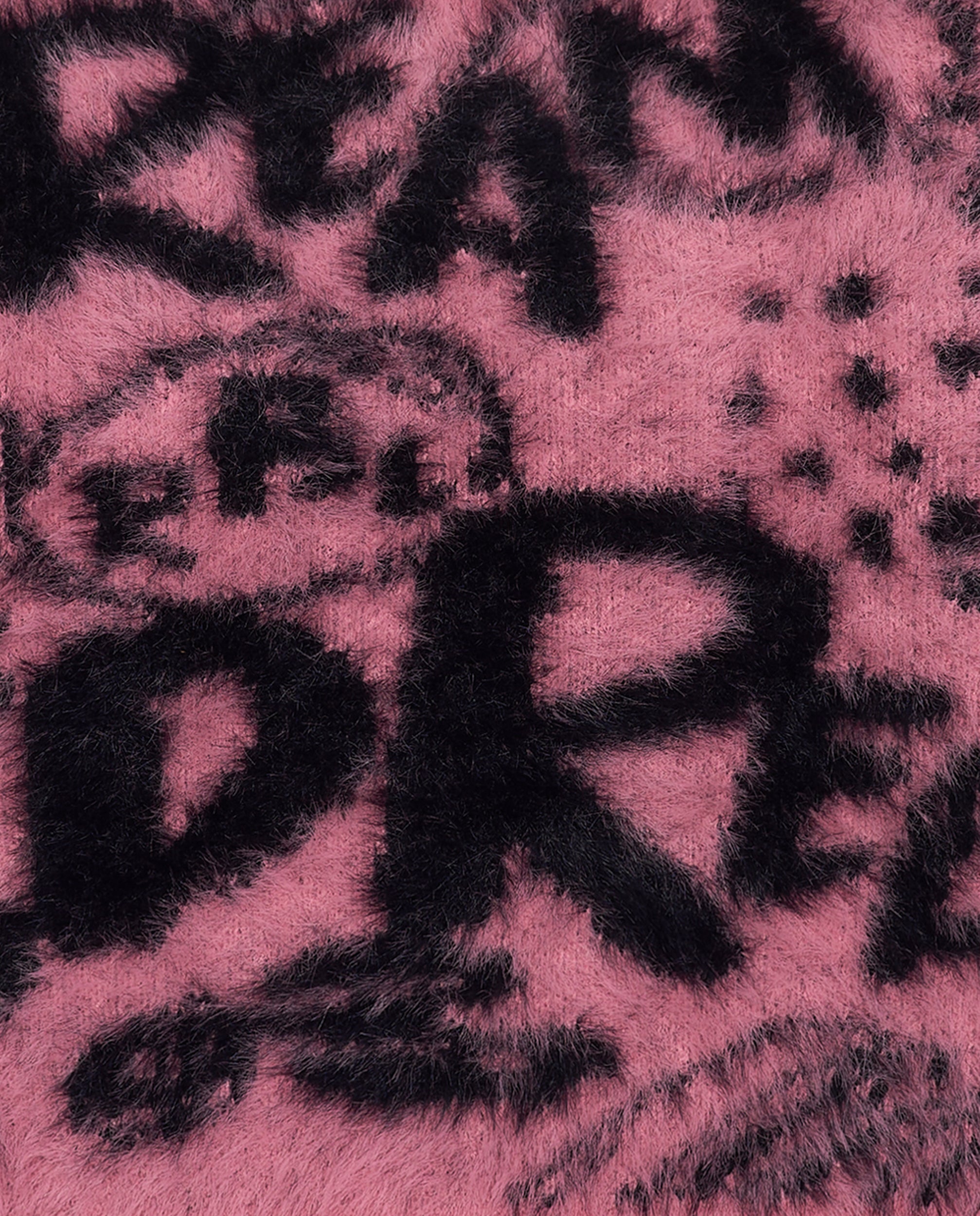 Jersey con pelo sintético y estampado de grafitis en rosa y