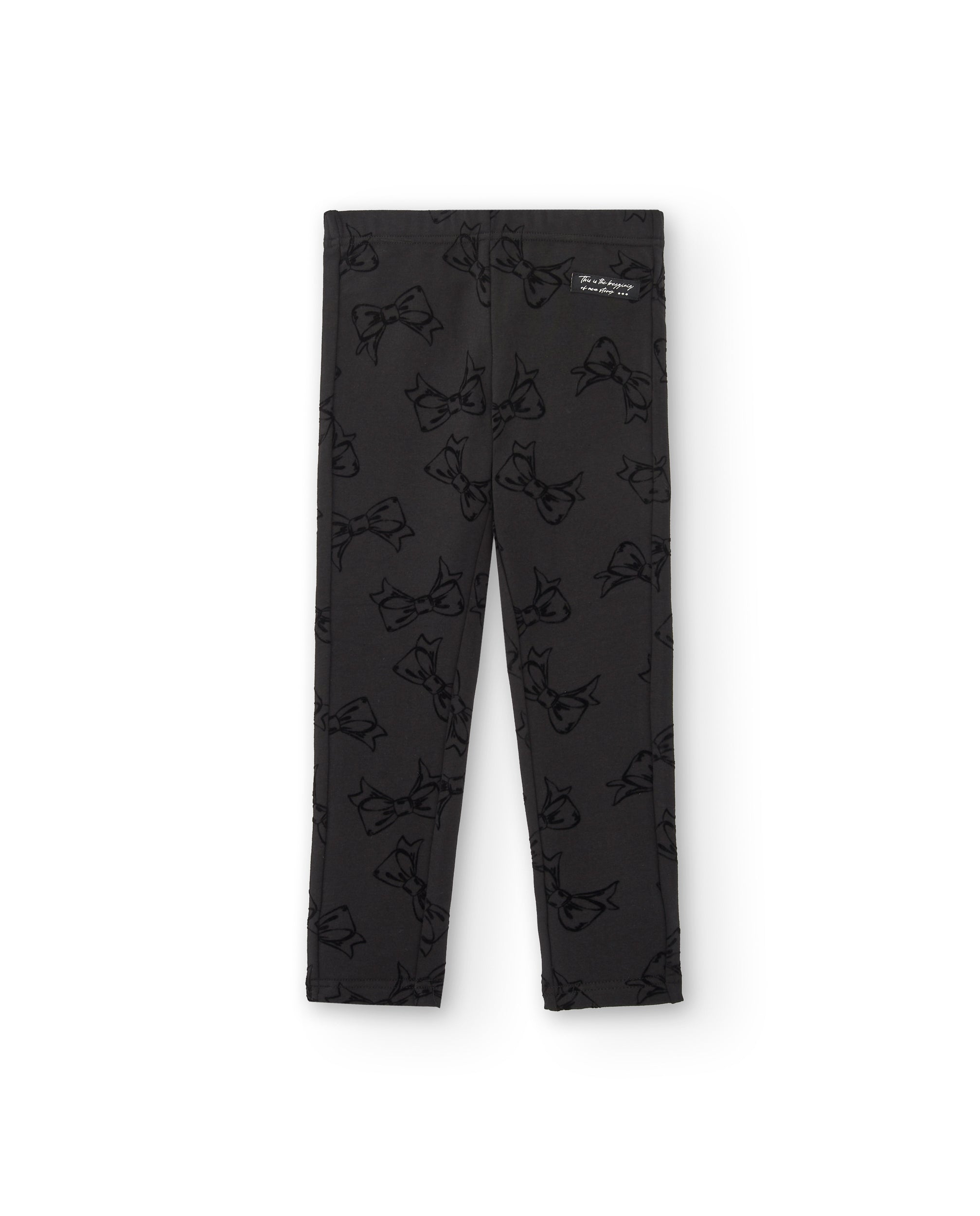 Leggings negros con estampado de lazos para niña colección