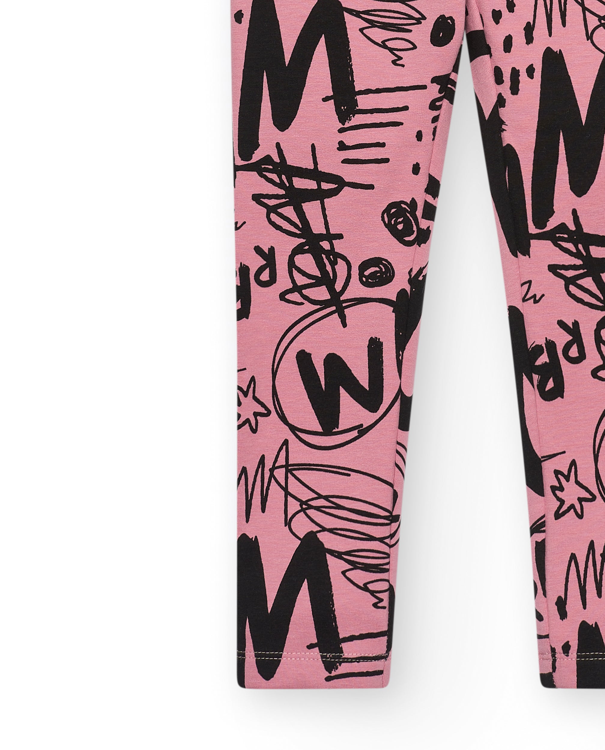 Leggings con estampado de grafitis en rosa y negro colección