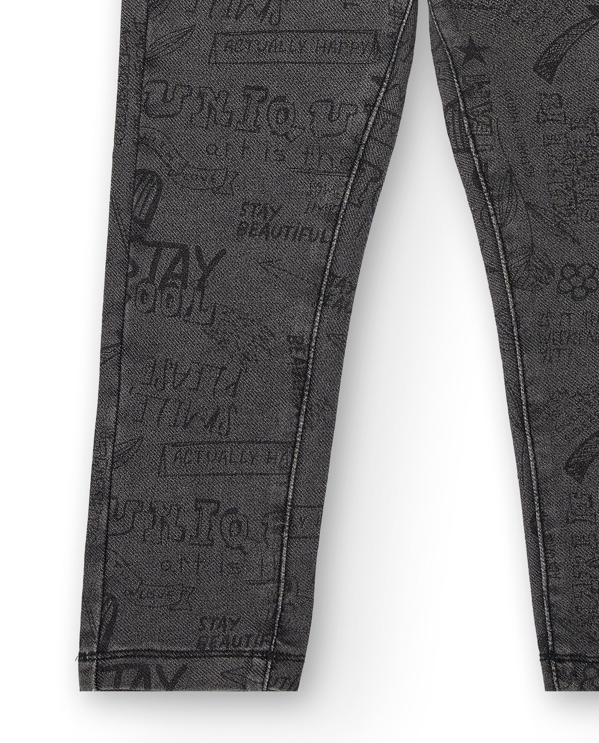 Jeggings en gris oscuro con diseño de texto colección Rebel
