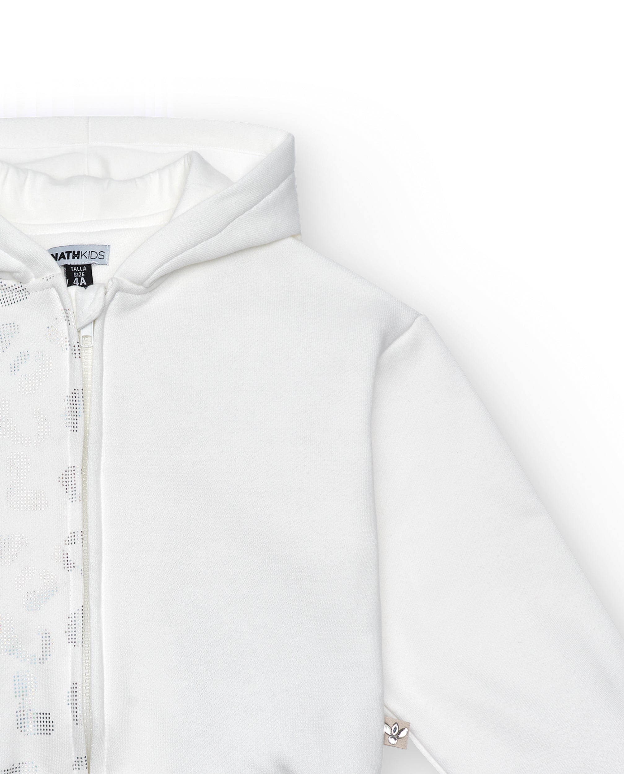 Sudadera con capucha niña en blanco con estampado animal print