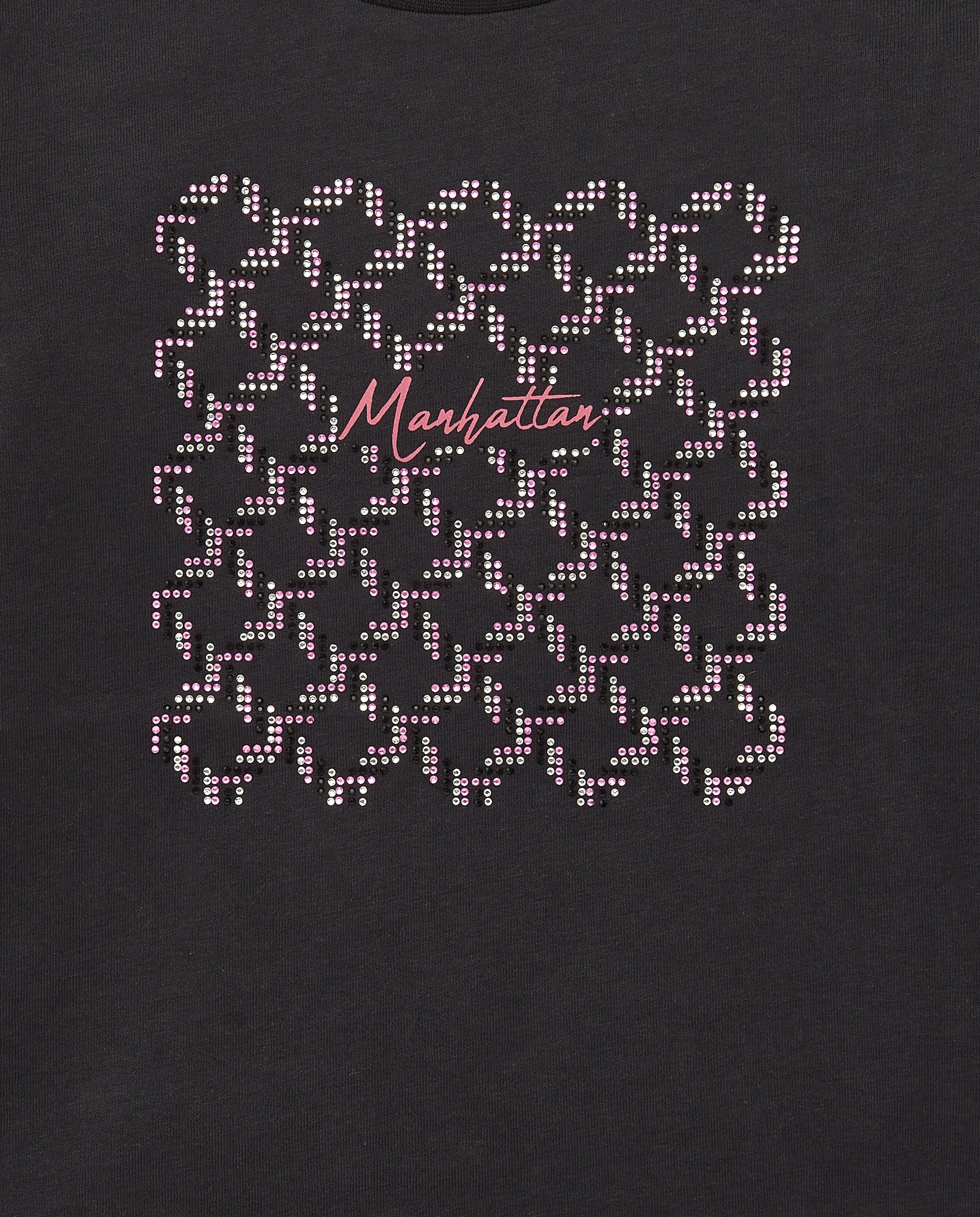 Camiseta de manga larga con estampado geométrico en negro para