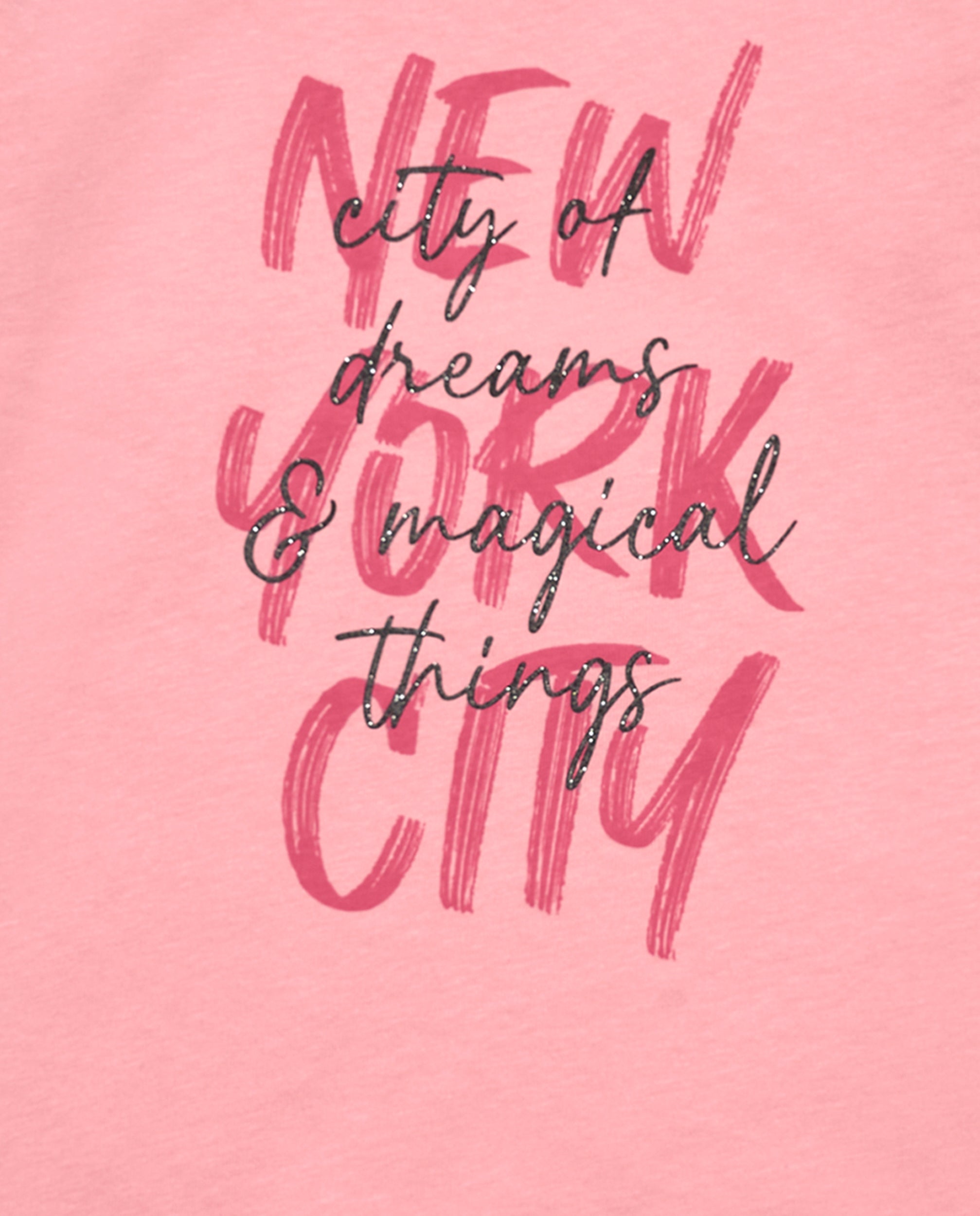 Camiseta de manga larga con estampado "New York City" en rosa